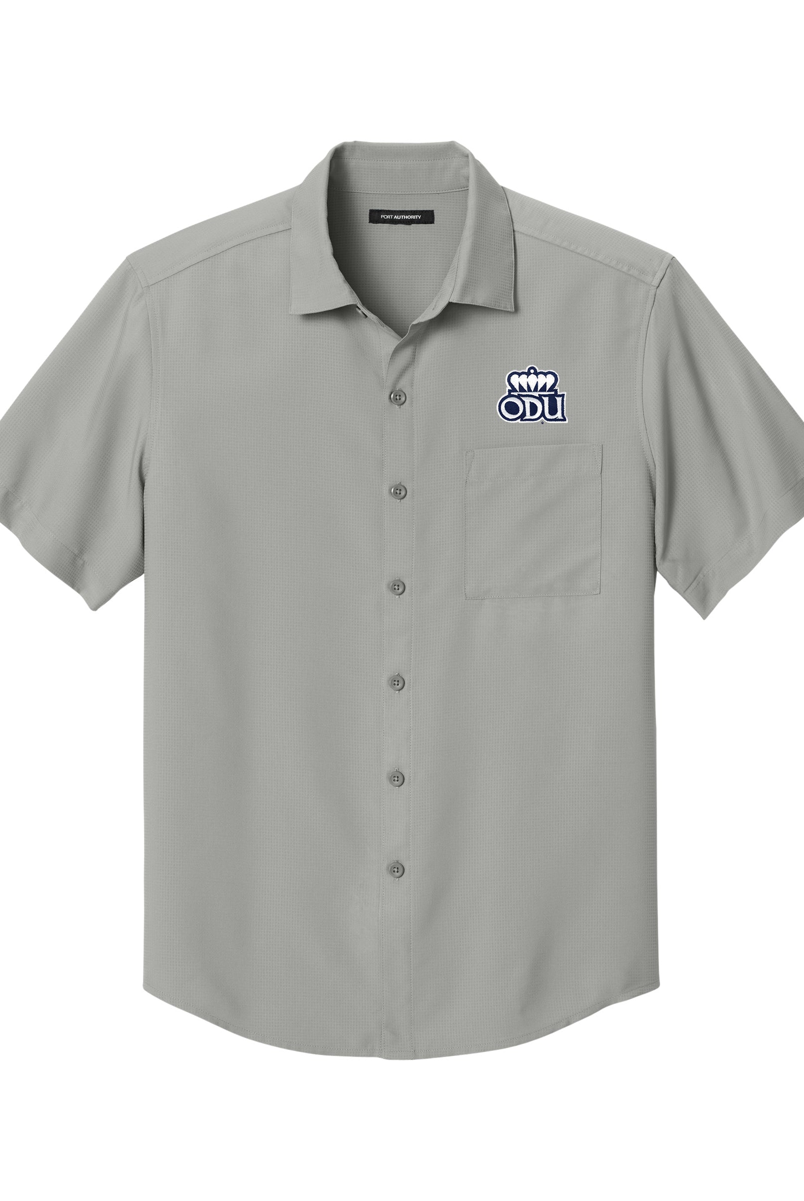Old Dominion University, Logo 03, Short Sleeve UV Dockside Shirt Grey