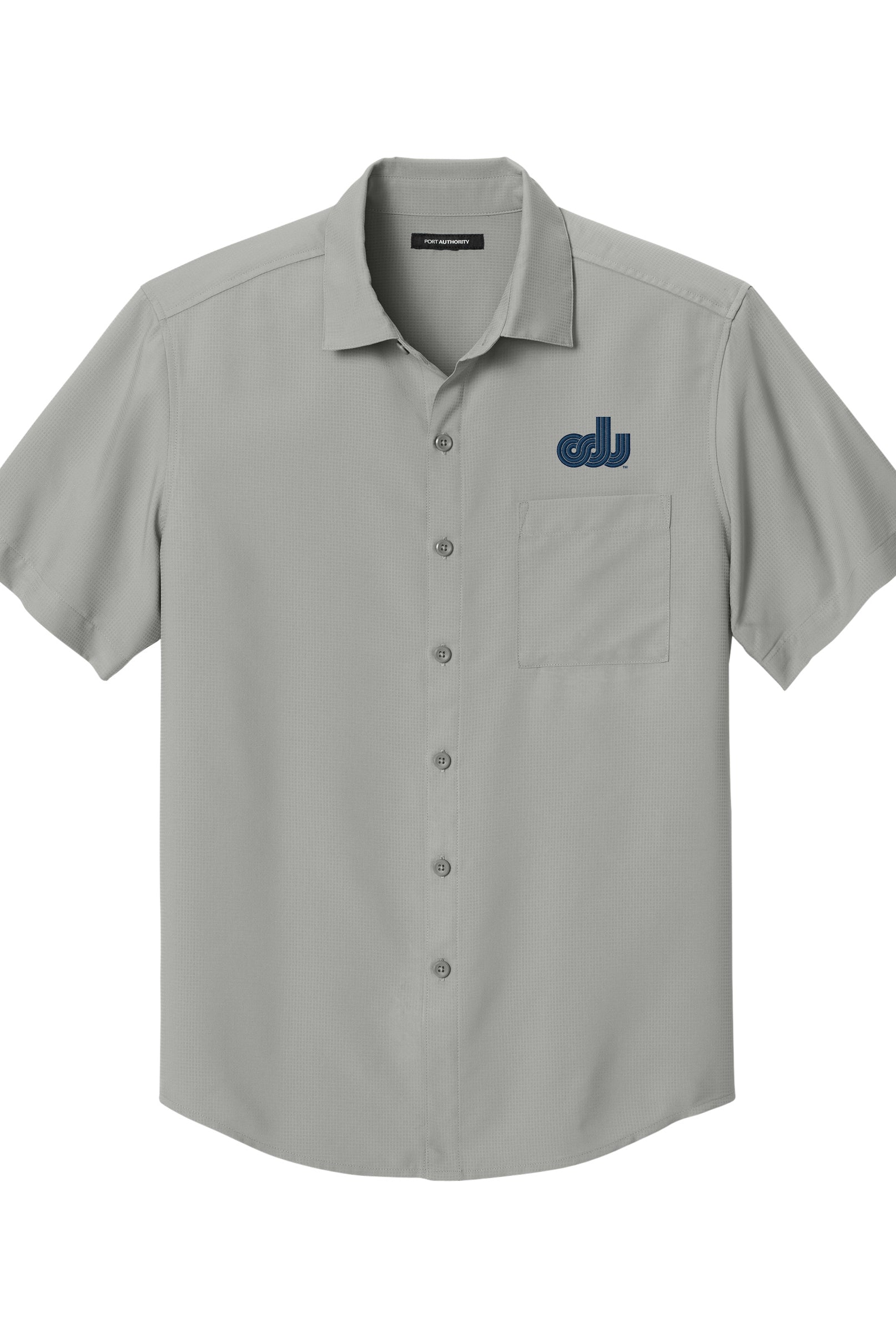 Old Dominion University, Vintage Logo 08, Short Sleeve UV Dockside Shirt - Gray