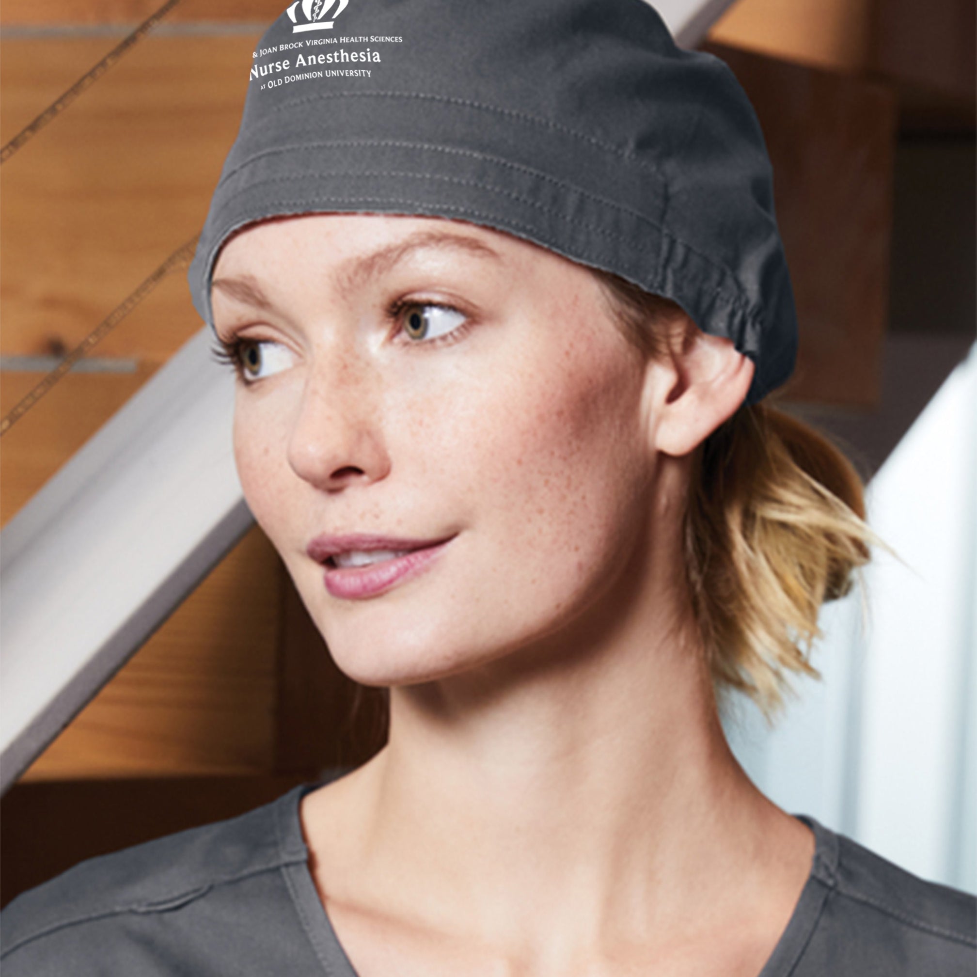 Old Dominion University, ODU, WorkFlex Scrub Cap - Gray
