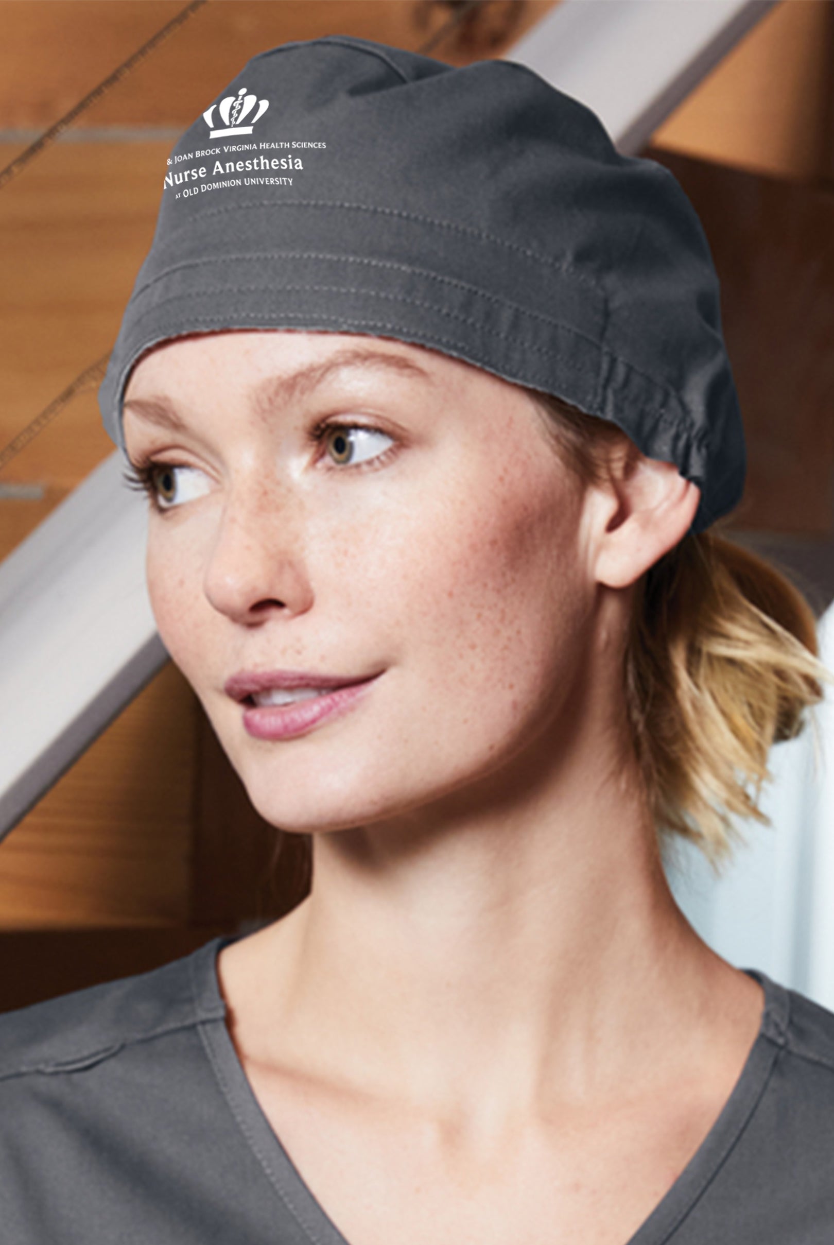 Old Dominion University, ODU, WorkFlex Scrub Cap - Gray