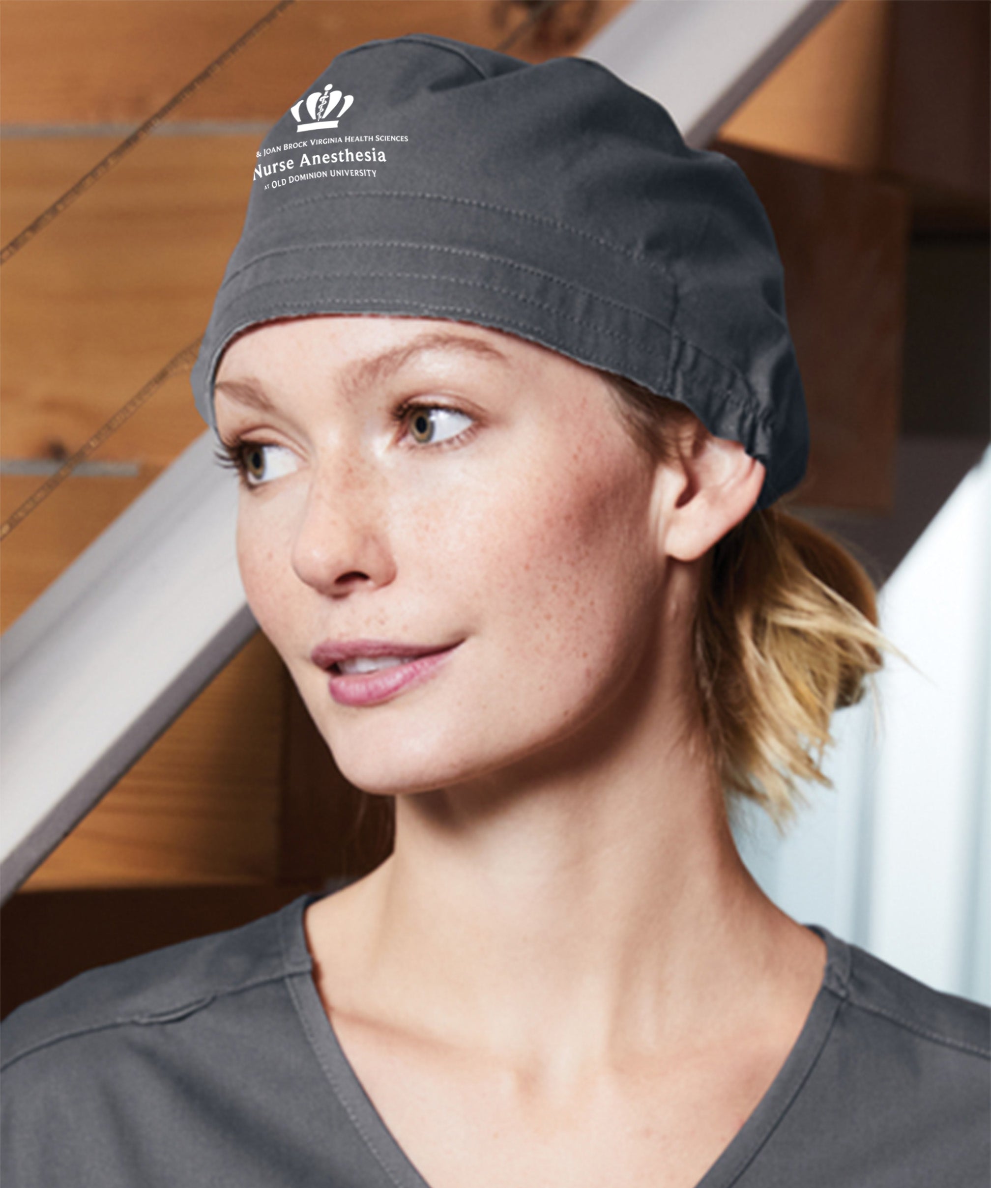 Old Dominion University, ODU, WorkFlex Scrub Cap - Gray