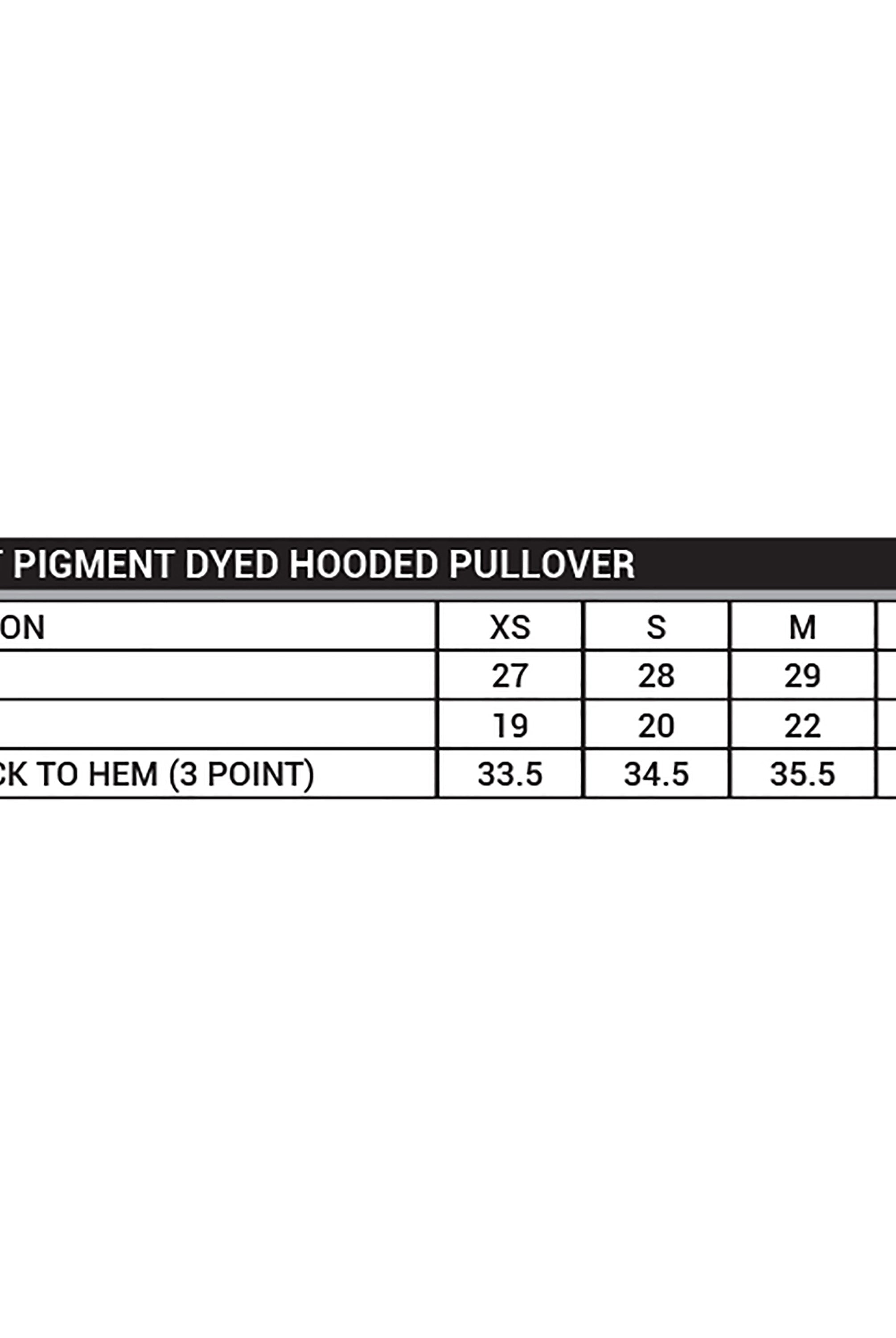 Old Dominion University, Black Alumni Chapter, #01, Independent Trading Unisex Pigment Dye Pullover- Measurements