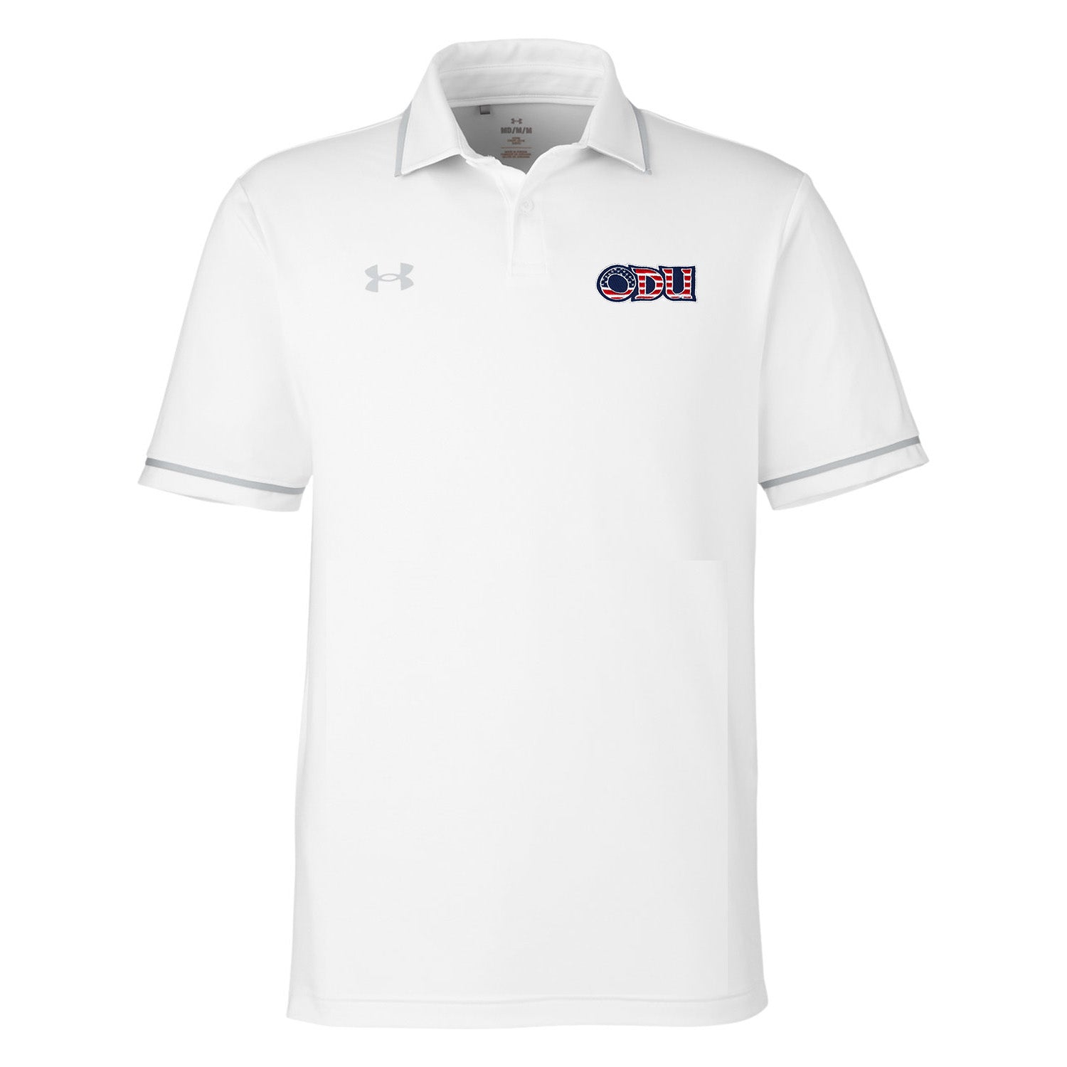 Old Dominion University, ODU Logo - Push-Up Squad, Port Authority® Dry Zone® UV Micro-Mesh Tipped Polo Shirt - White