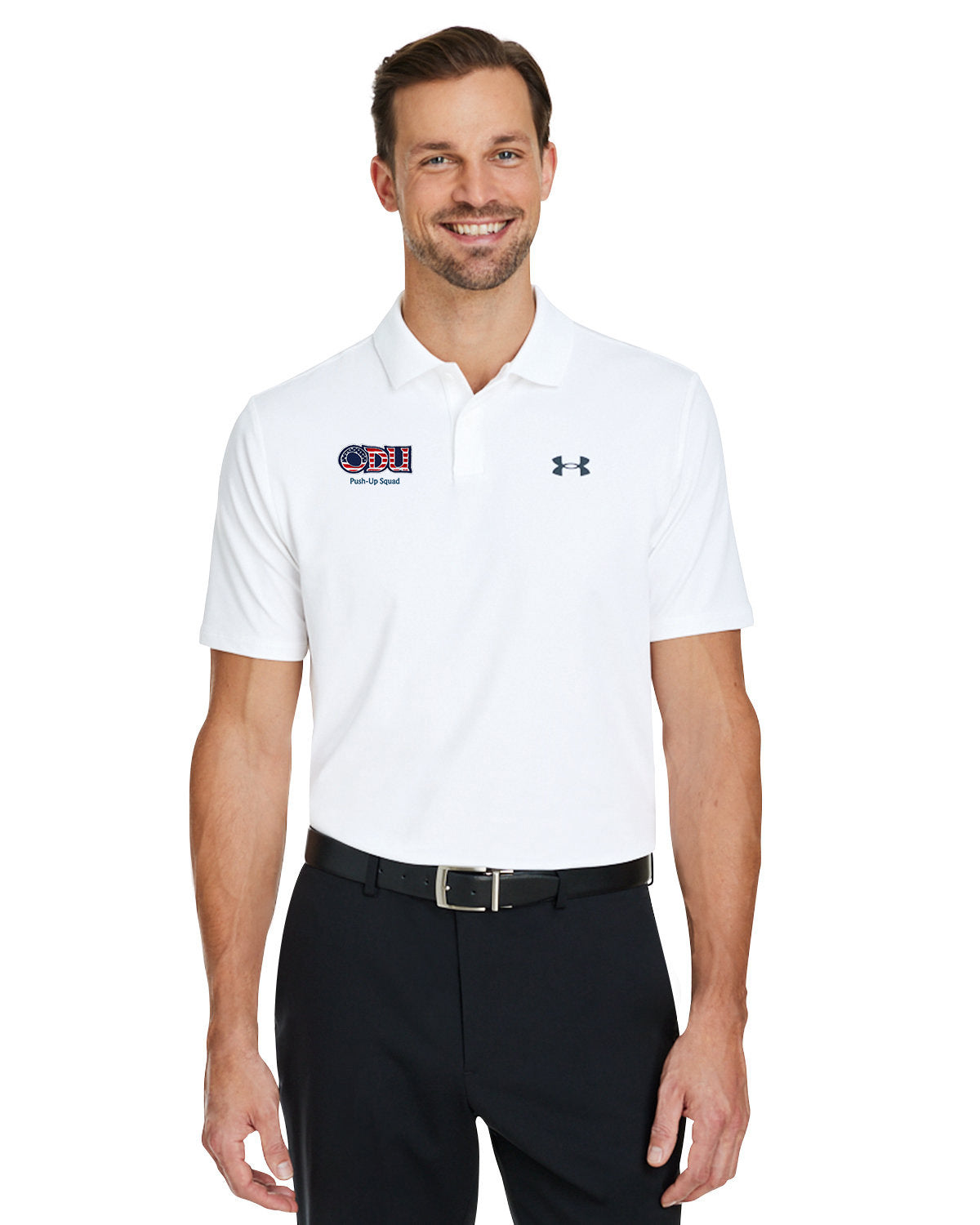 Old Dominion University, ODU Military - Push-Up Squad, Under Armour - Performance 3.0 Golf Polo - White