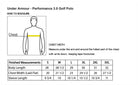 Old Dominion University, ODU Military - Push-Up Squad, Under Armour - Performance 3.0 Golf Polo - Size Chart