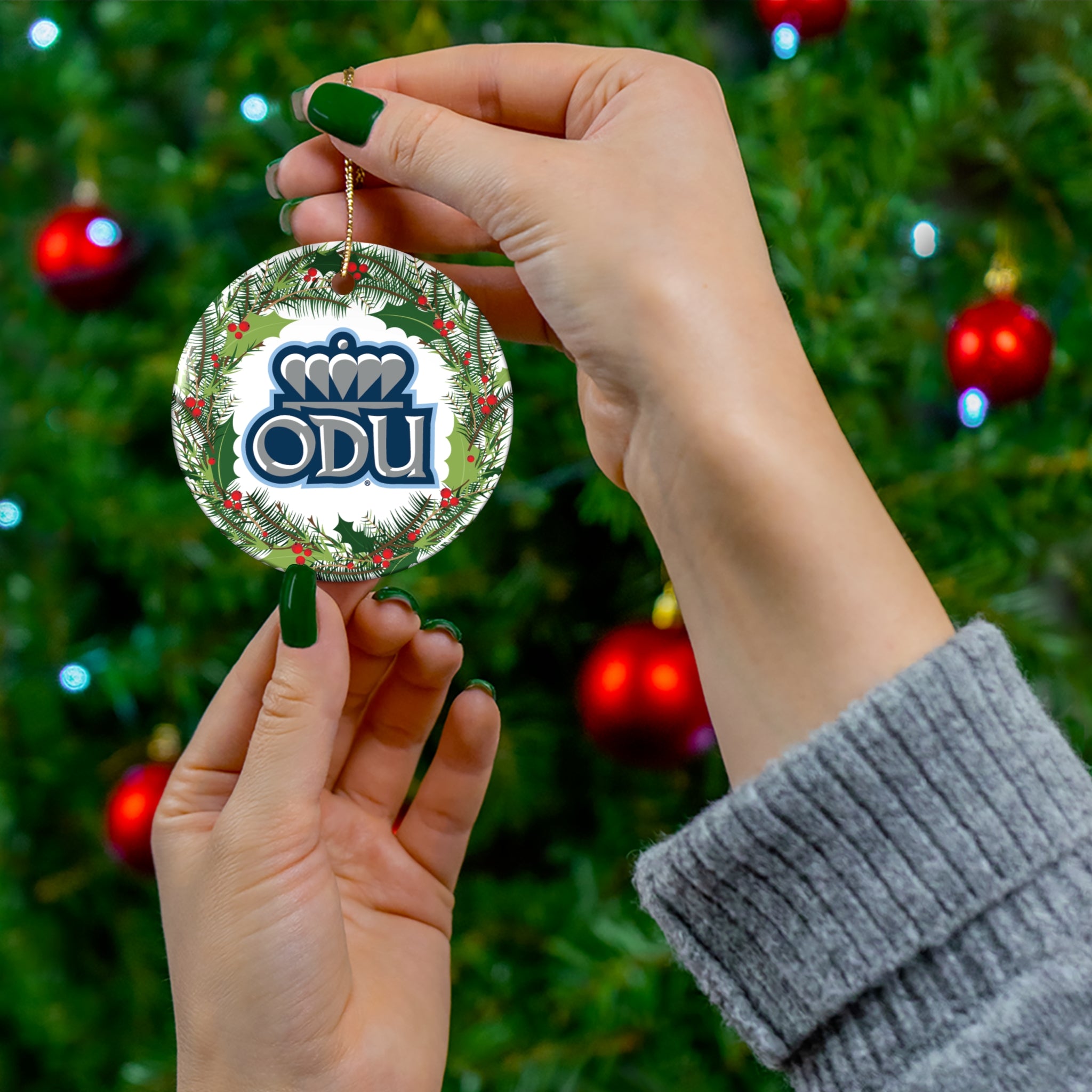 Old Dominion University, ODU Logo 01, Ceramic Ornament, Circle