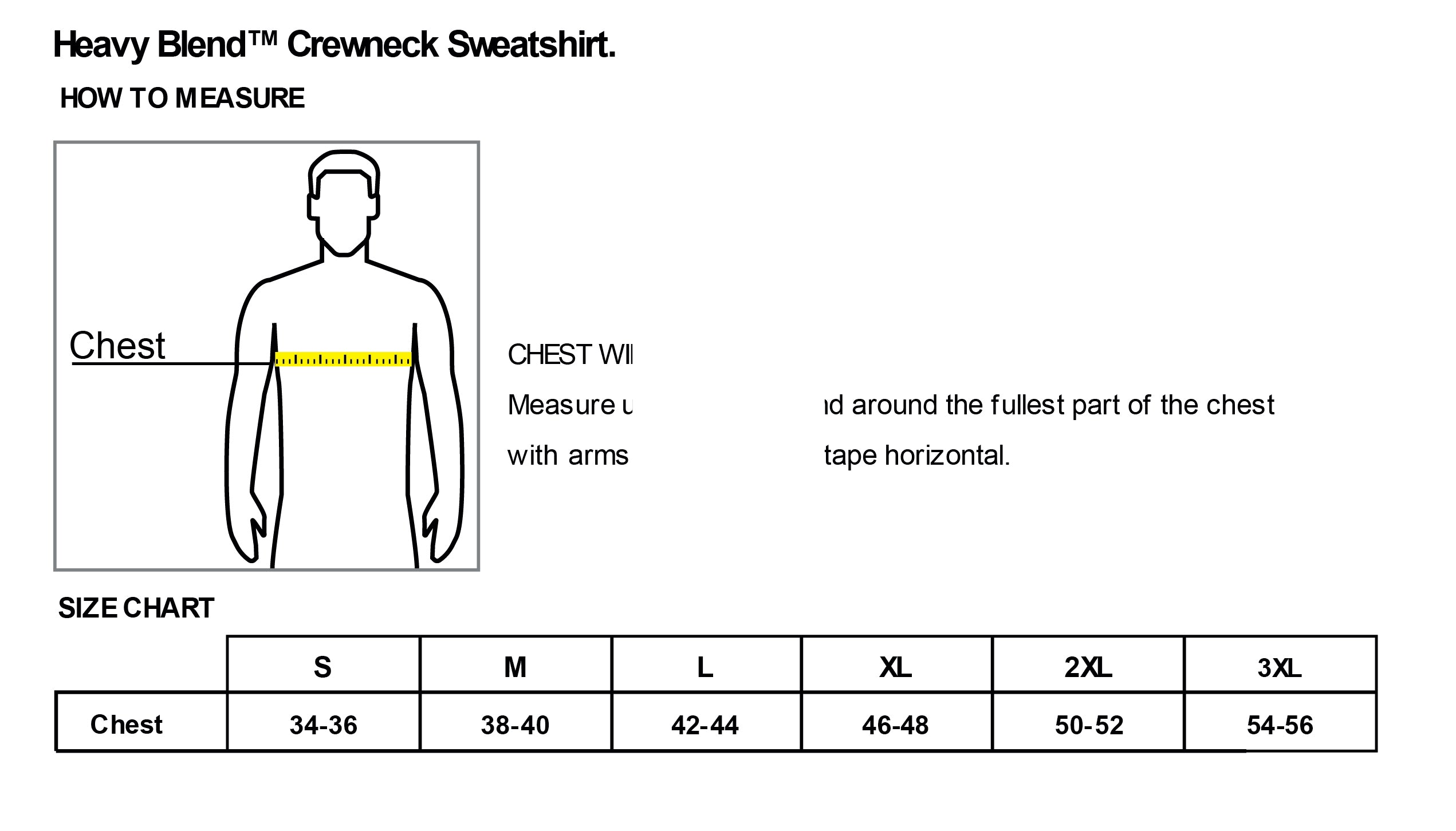 Old Dominion University, ODU Military - Army ROTC, Crewneck Sweatshirt - Size Chart