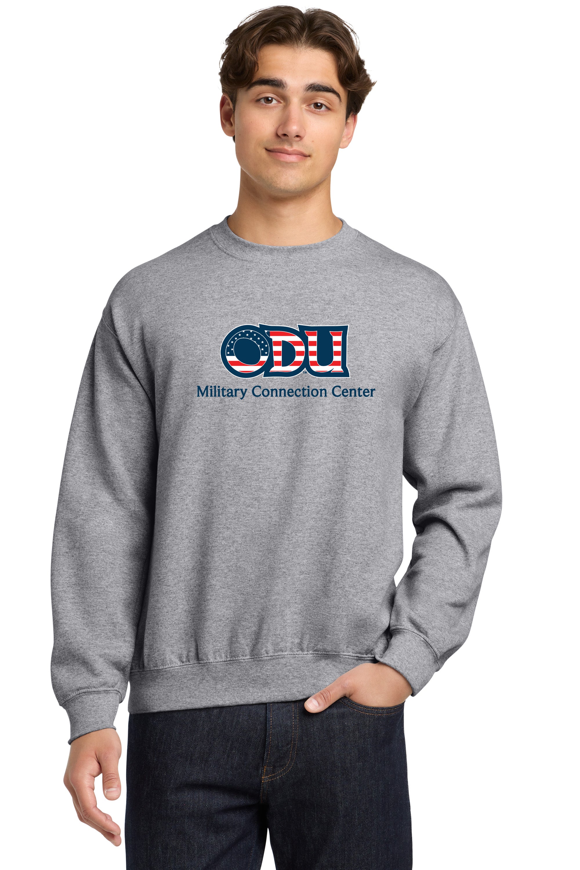 Old Dominion University, ODU Military - Military Connection Center, Crewneck Sweatshirt  - Grey