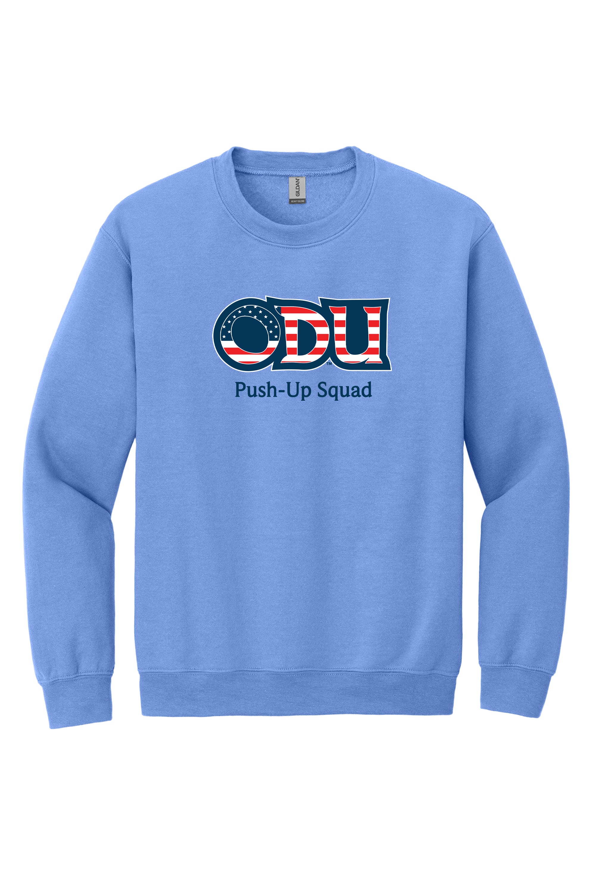 Old Dominion University, ODU Military - Push-Up Squad, Crewneck Sweatshirt - Carolina blue