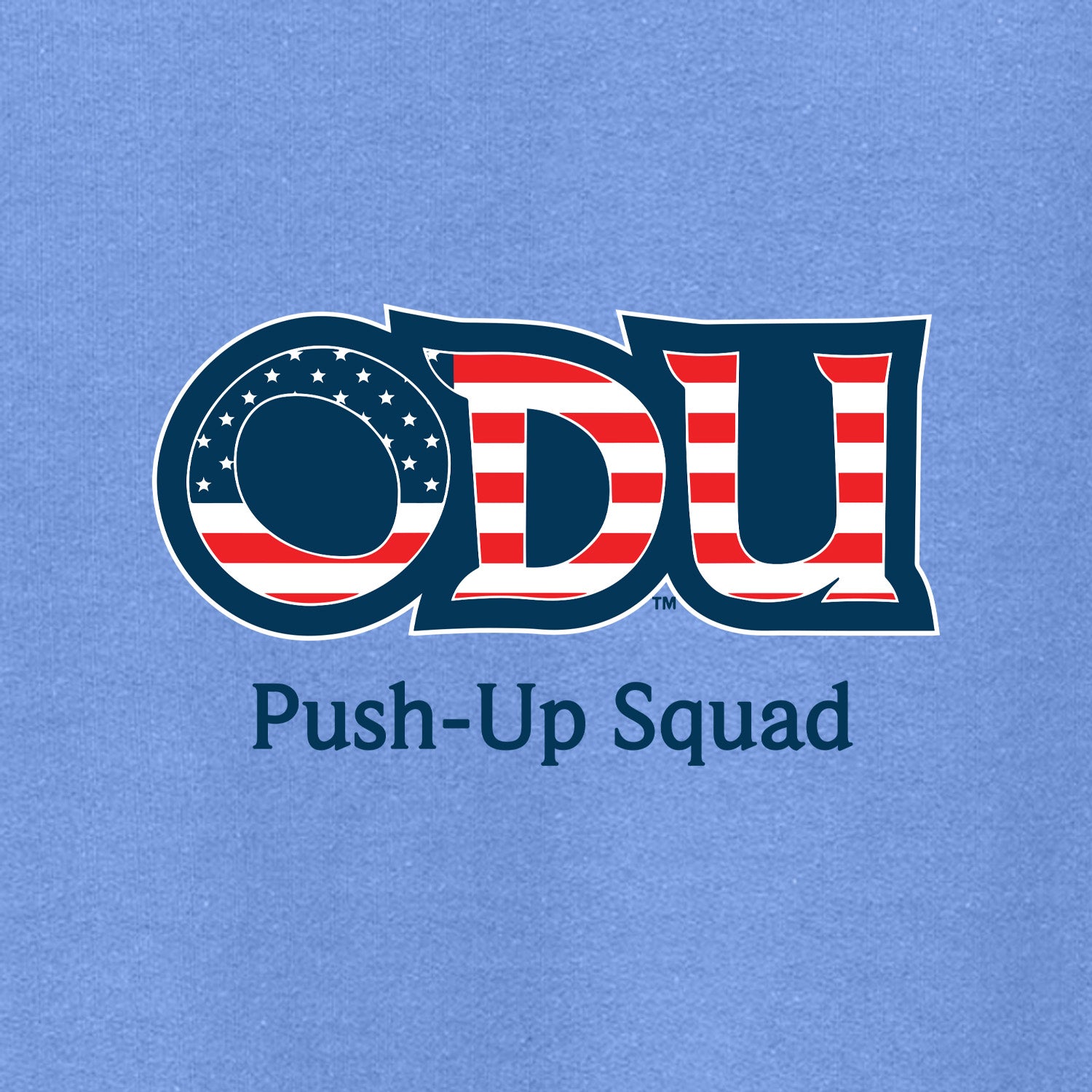 Old Dominion University, ODU Military - Push-Up Squad, Crewneck Sweatshirt - Carolina blue
