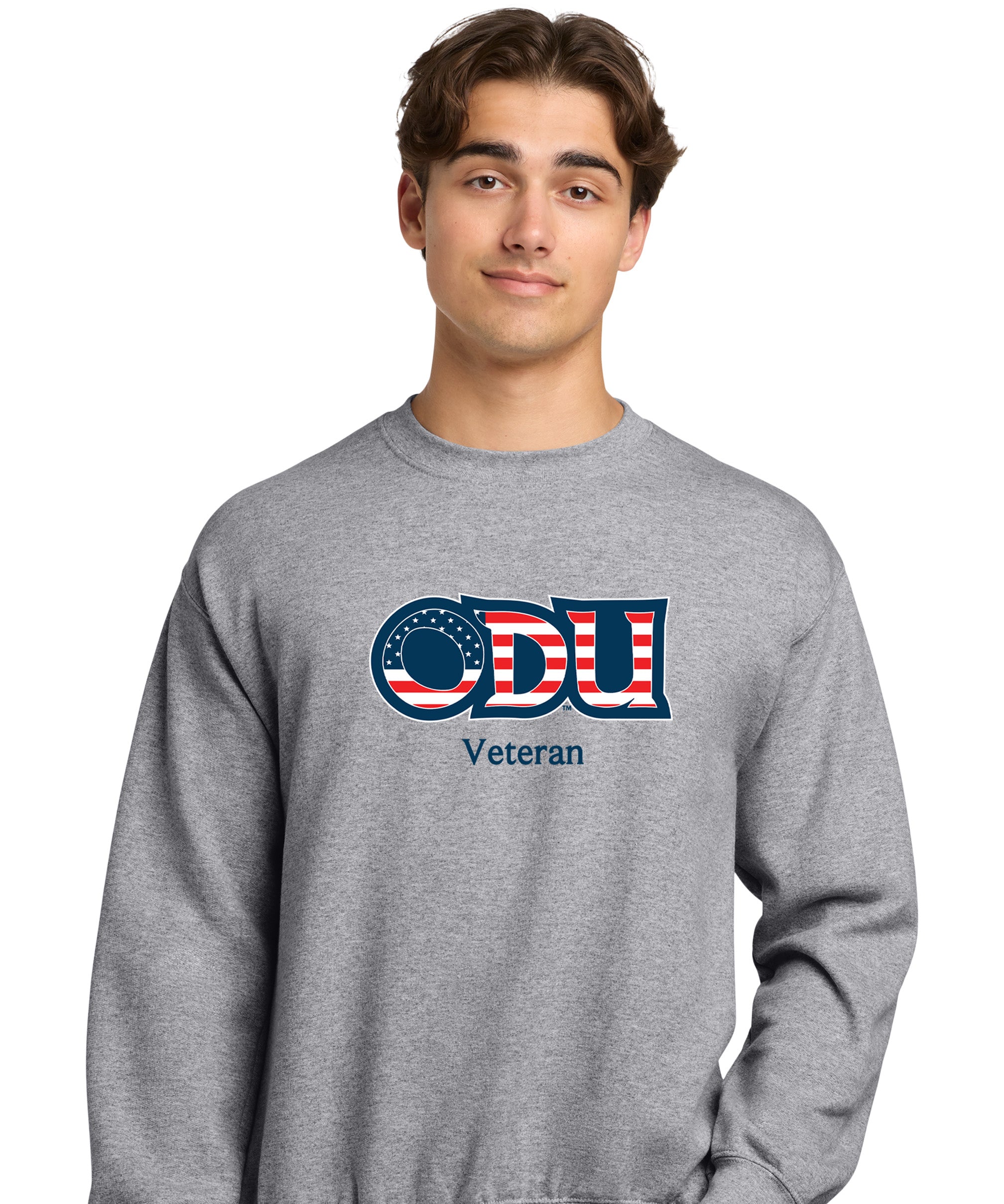 Old Dominion University, ODU Military - Veteran, Crewneck Sweatshirt - Grey