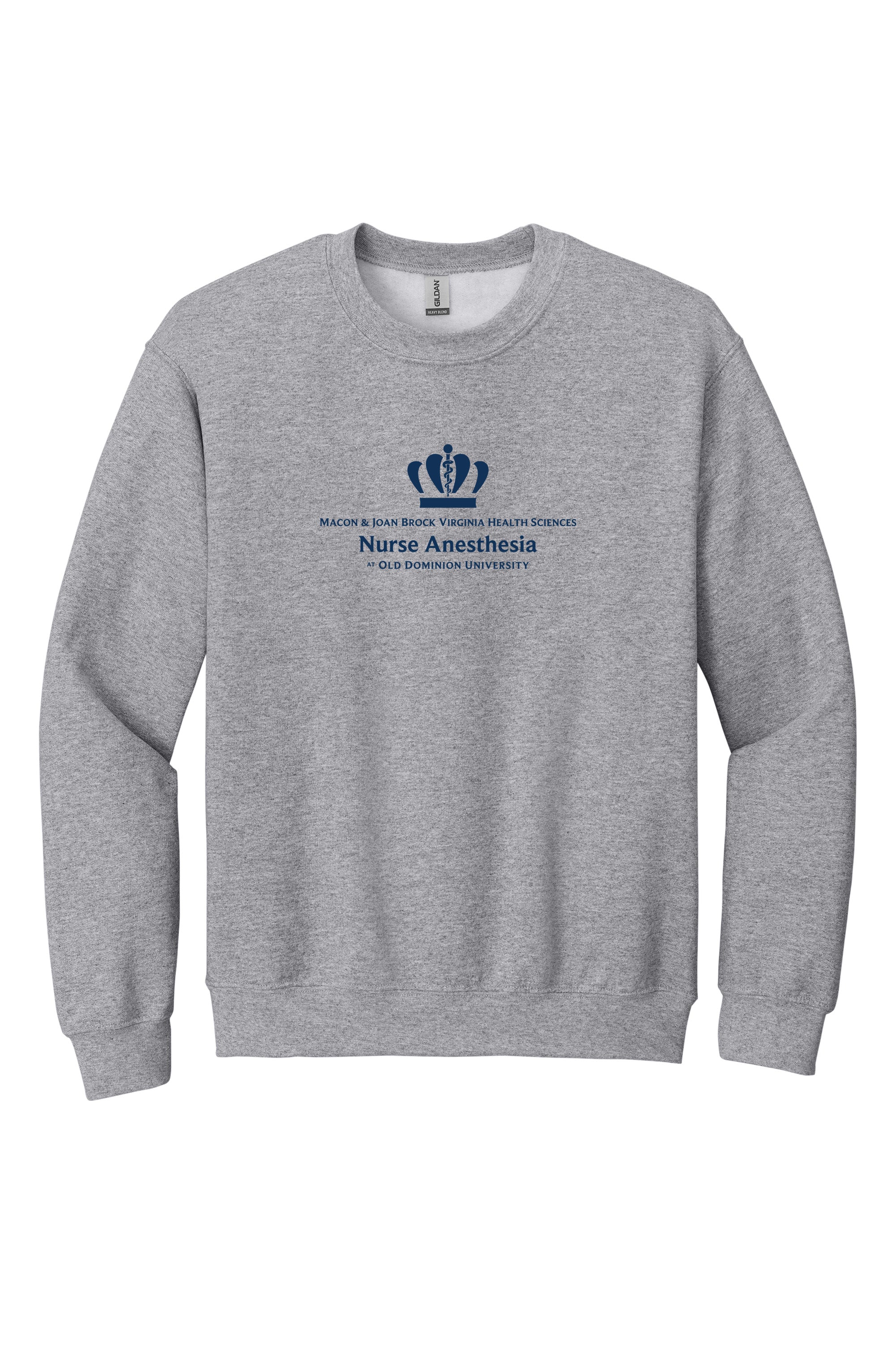 Old Dominion University, Full Logo, Nurse Anesthesia, Heavy Blend™ Crewneck Sweatshirt - Gray