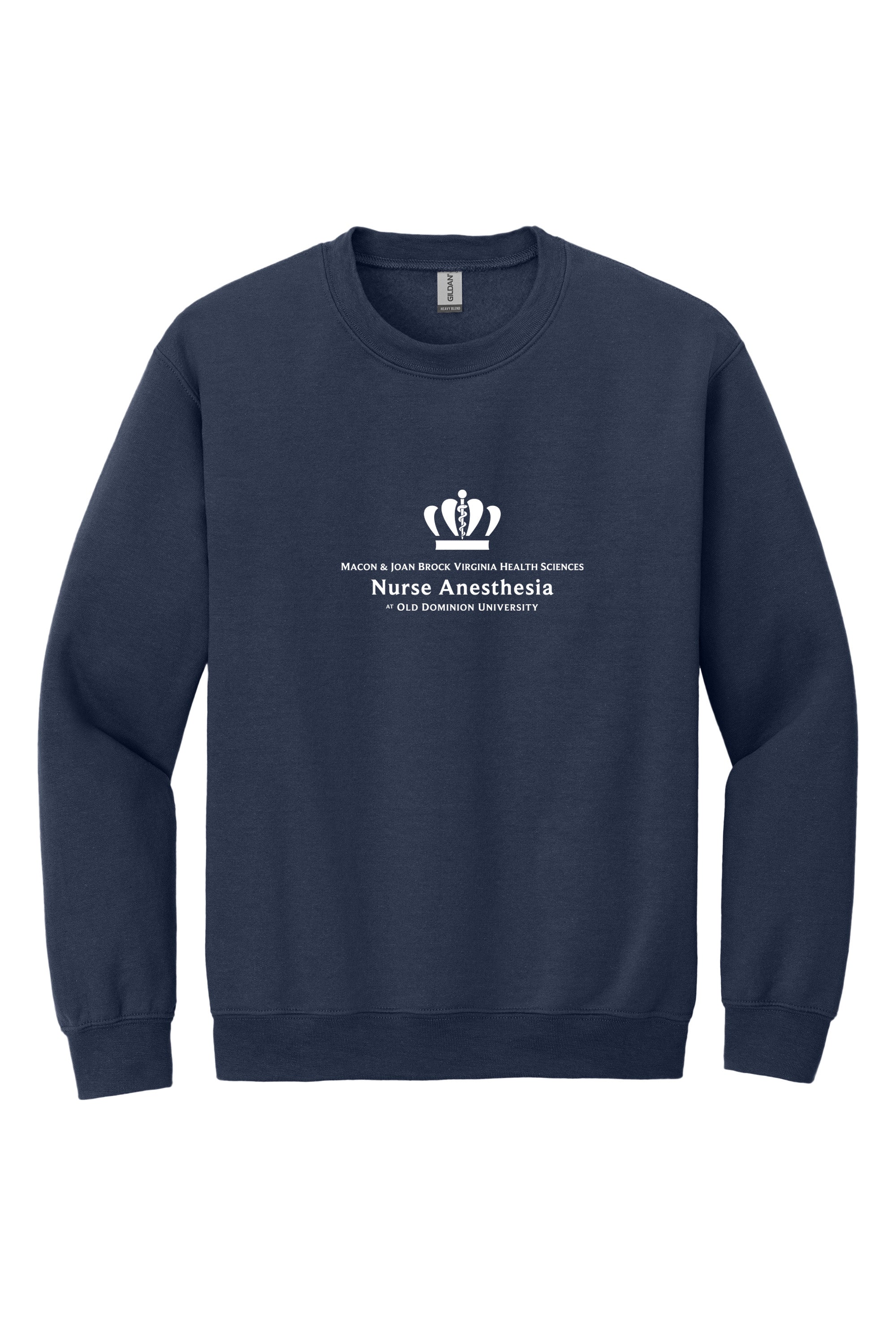 Old Dominion University, Full Logo, Nurse Anesthesia, Heavy Blend™ Crewneck Sweatshirt - Navy