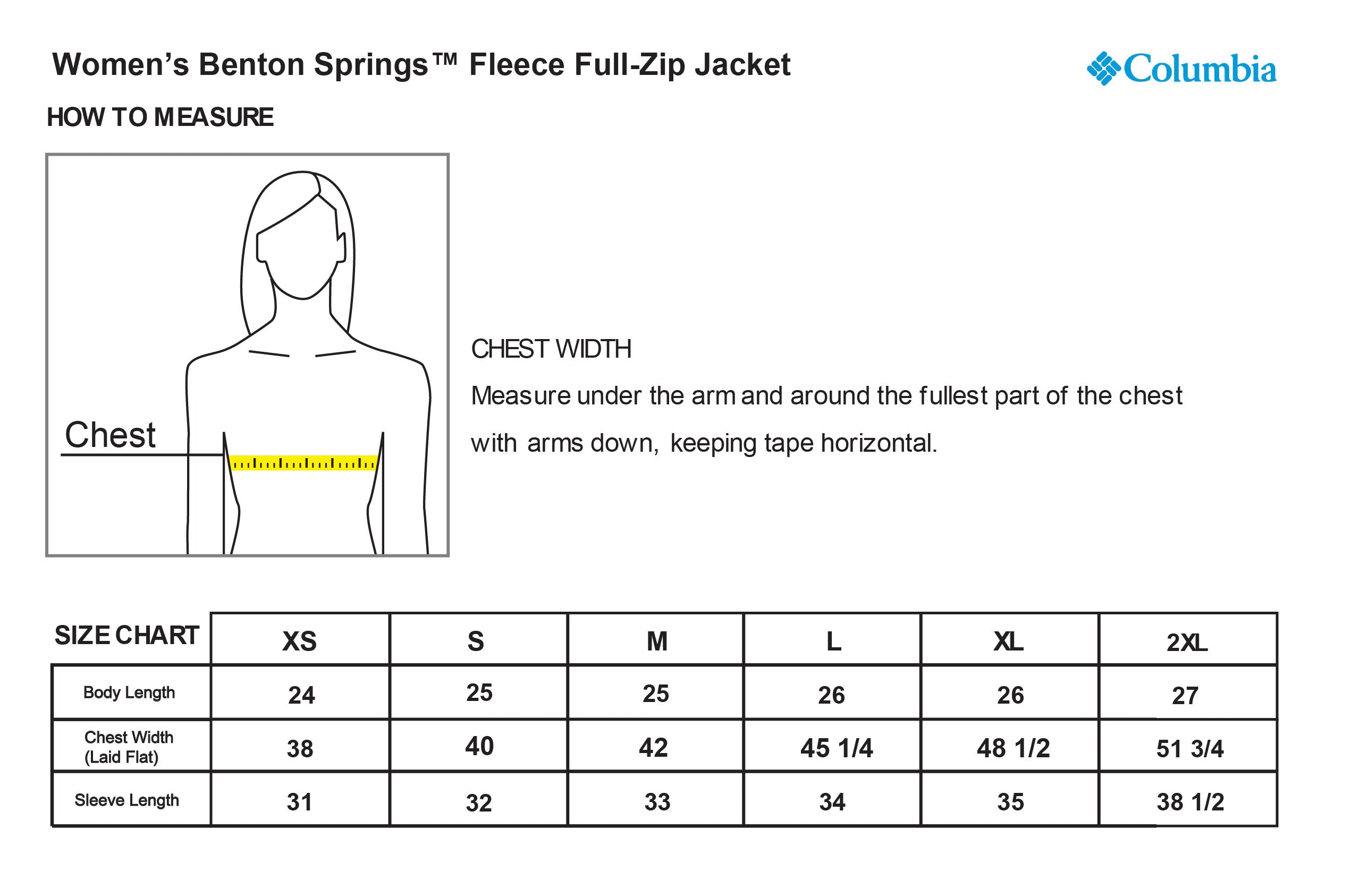 Old Dominion University, ODU - Sports, Women’s Benton Springs™ Fleece Full-Zip Jacket - Size Chart