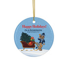 ODU, Happy Holidays!, Old Dominion University, Big Blue, Ceramic Ornament, Circle
