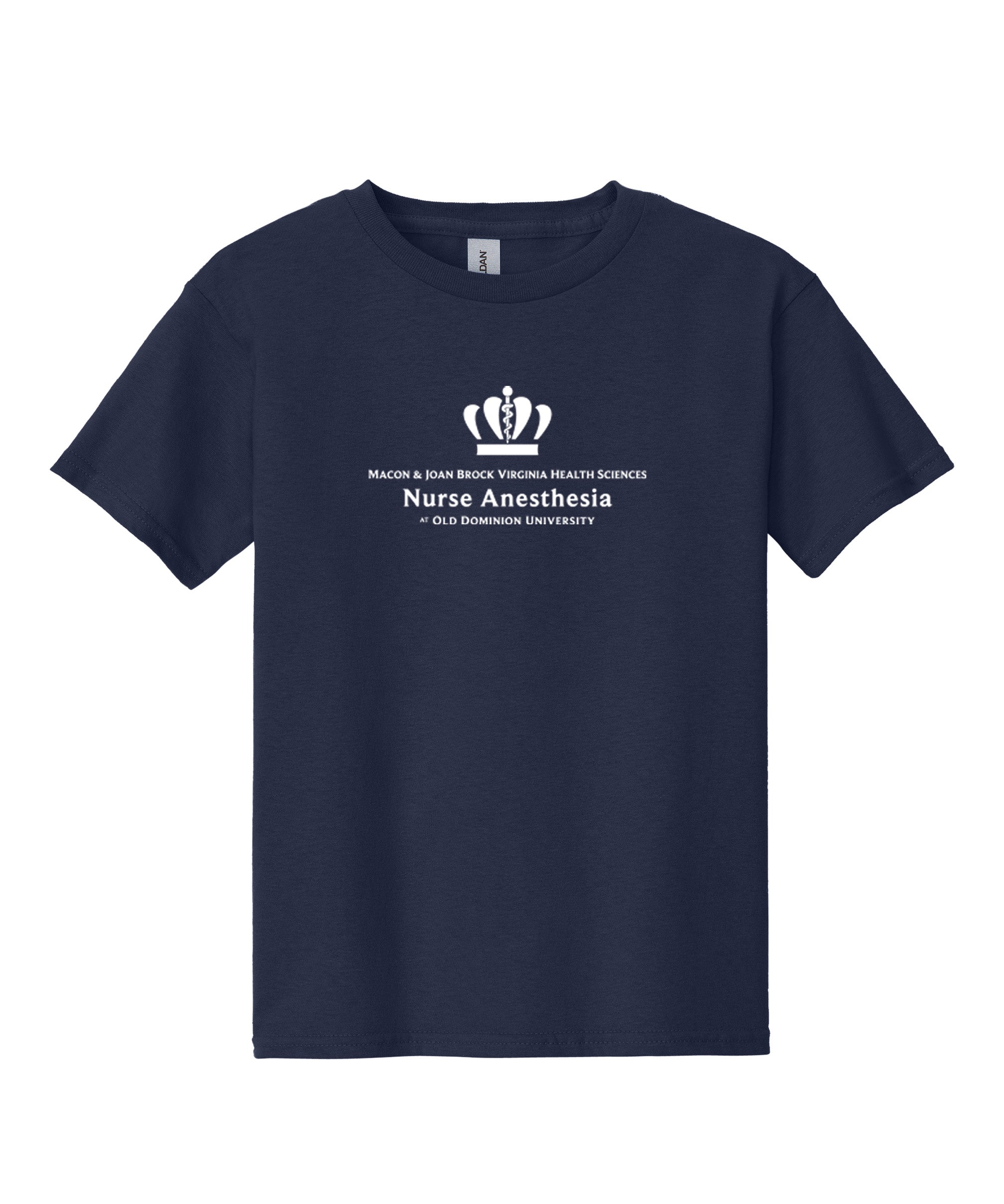 Old Dominion University, Full Logo, Nurse Anesthesia, Youth Heavy Cotton™ 100% Cotton T-Shirt - Navy