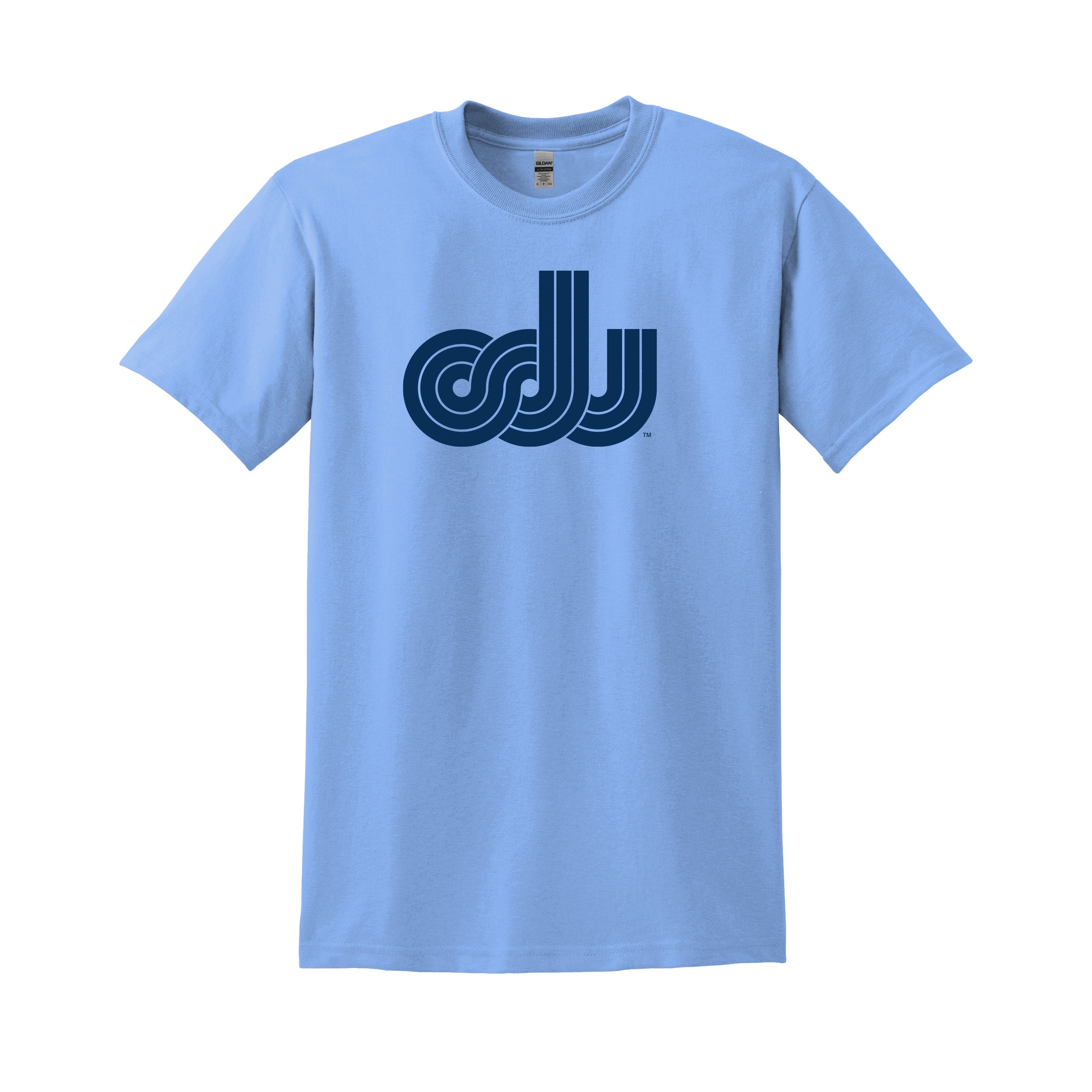 Old Dominion University, ODU Vintage Logo, DryBlend® 50 Cotton/50 Poly T-Shirt - Carolina Blue