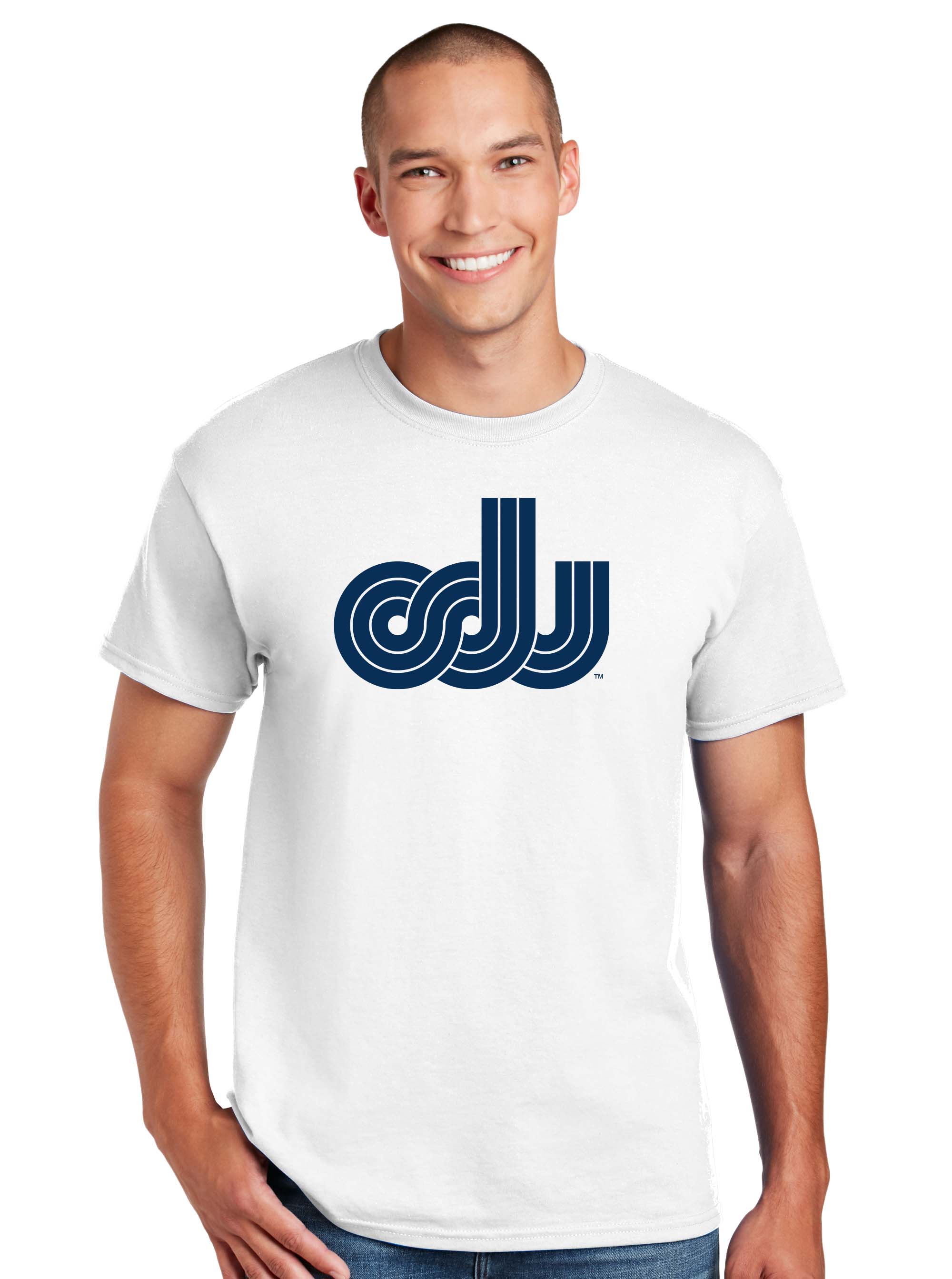 Old Dominion University, ODU Vintage Logo, DryBlend® 50 Cotton/50 Poly T-Shirt- White