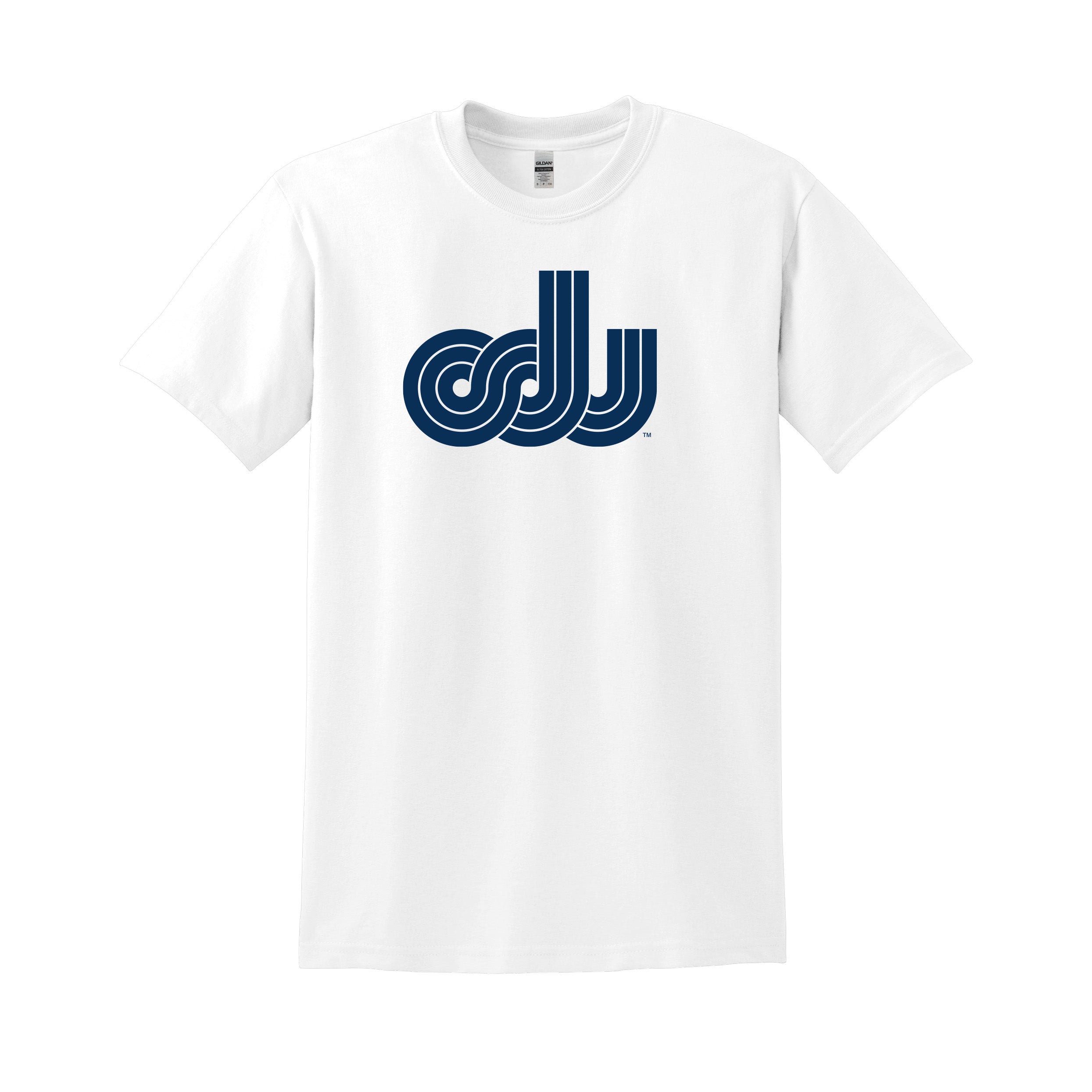 Old Dominion University, ODU Vintage Logo, DryBlend® 50 Cotton/50 Poly T-Shirt- White