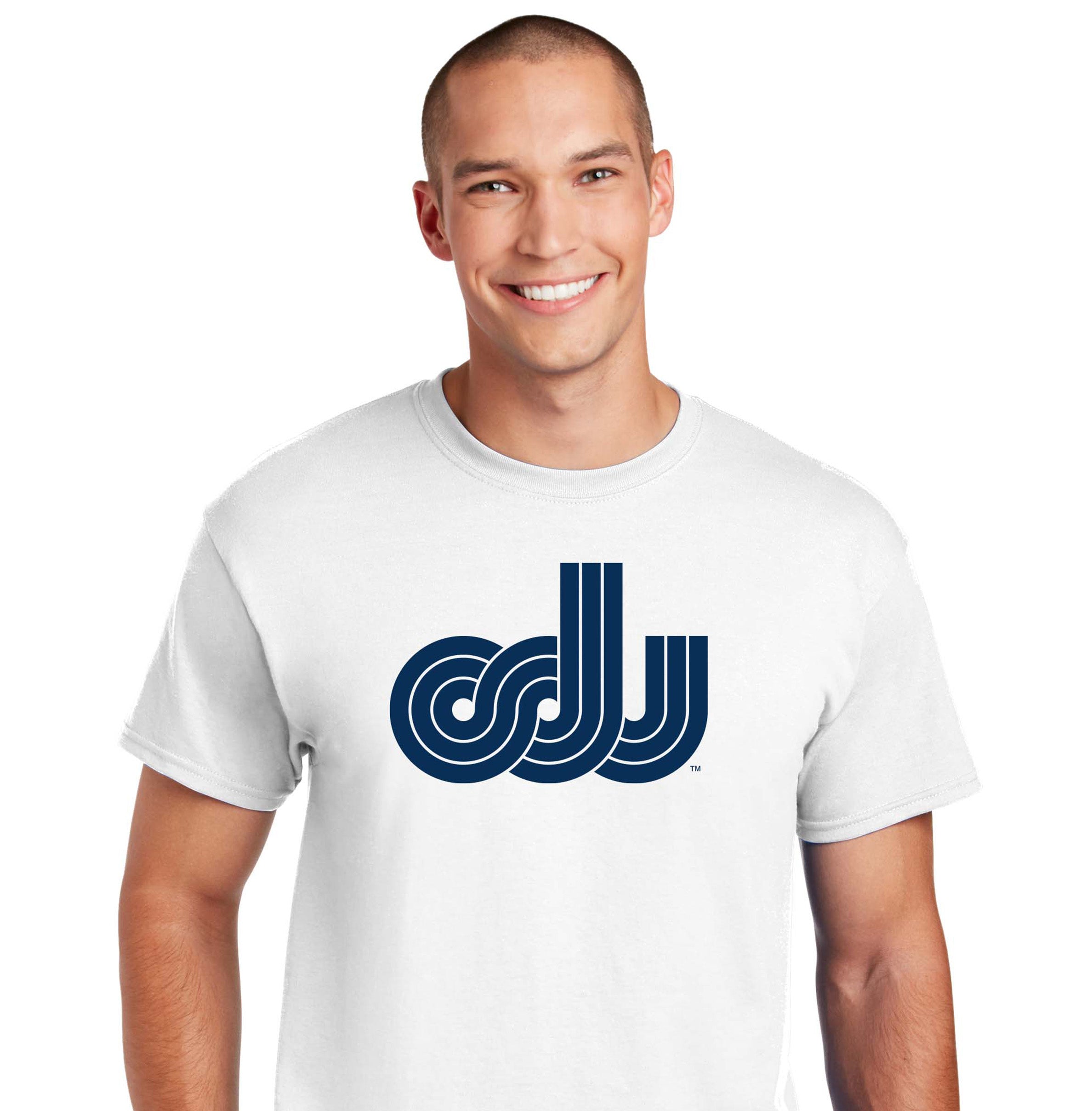 Old Dominion University, ODU Vintage Logo, DryBlend® 50 Cotton/50 Poly T-Shirt- White