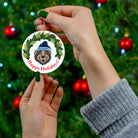 ODU, Happy Holidays!, Big Blue Santa, Ceramic Ornament, Circle