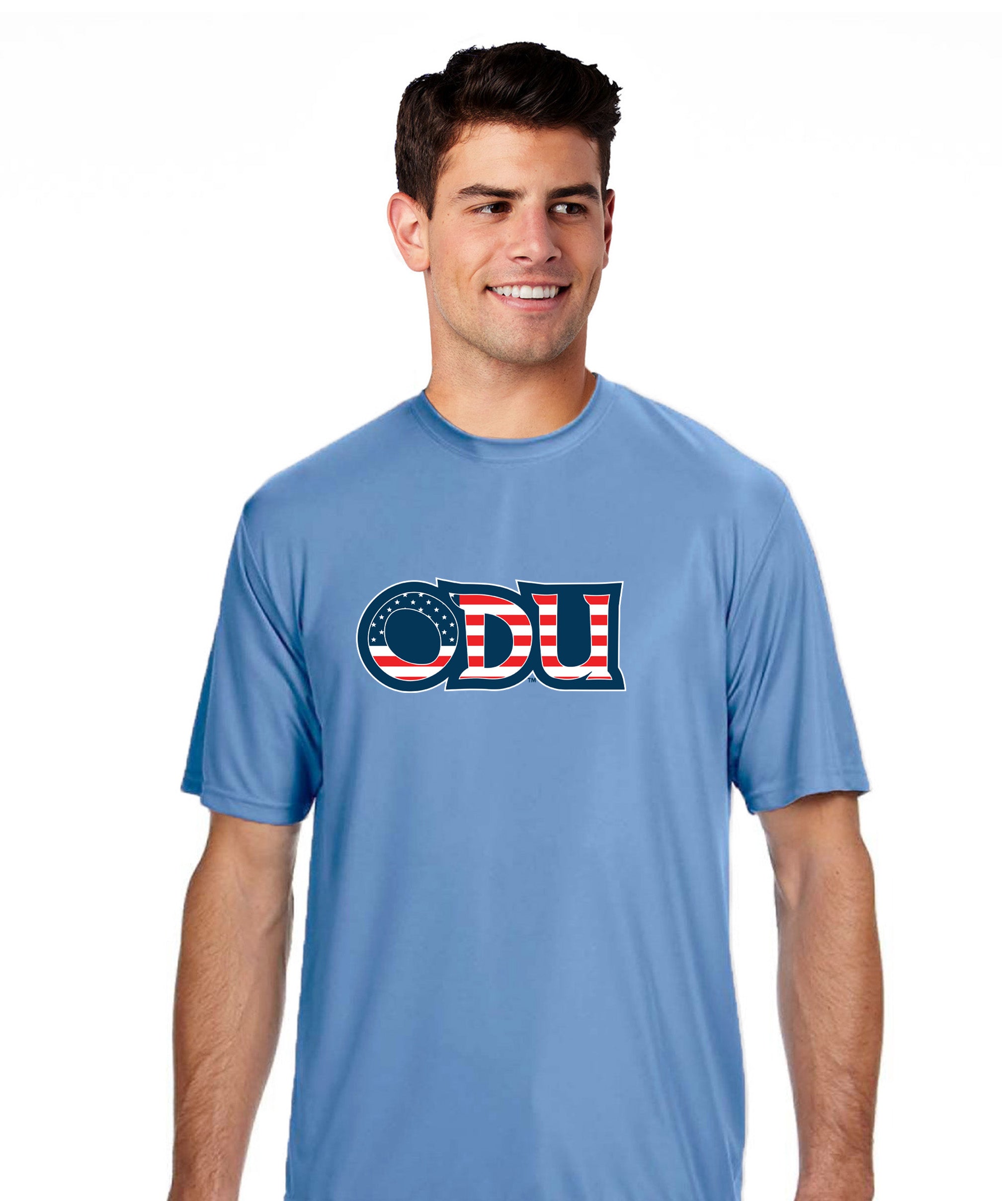 Old Dominion University, ODU Military - Military Logo, Unisex Heather CVC Long Sleeve T-Shirt - Carolina Blue