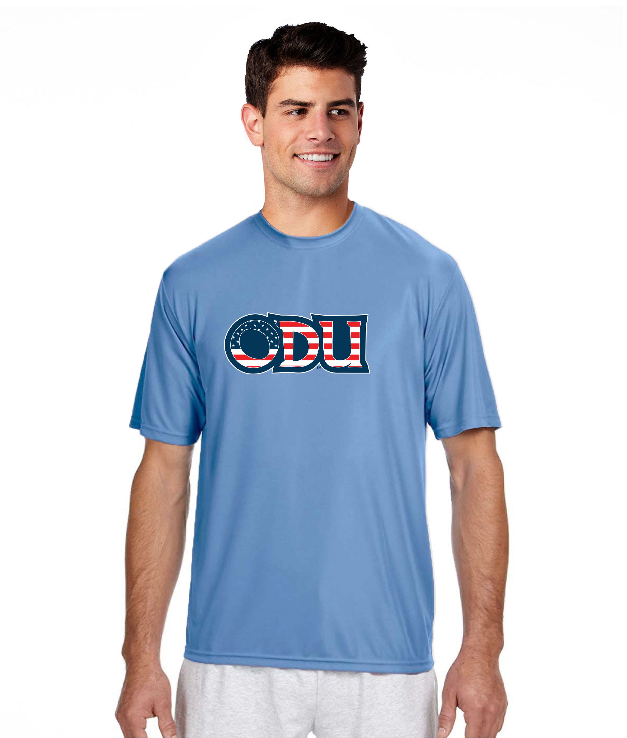 Old Dominion University, ODU Military - Military Logo, Unisex Heather CVC Long Sleeve T-Shirt - Carolina Blue