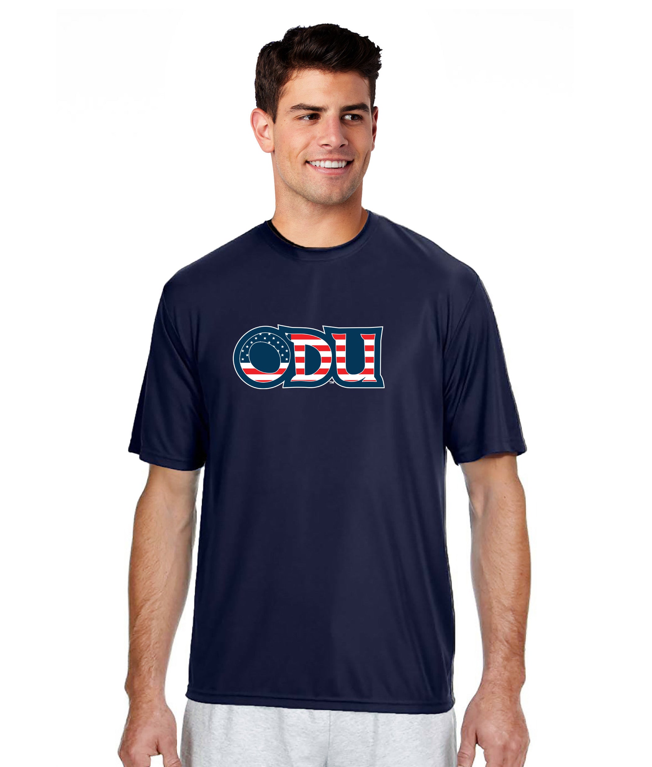 Old Dominion University, ODU Military - Military Logo, Unisex Heather CVC Long Sleeve T-Shirt - Navy