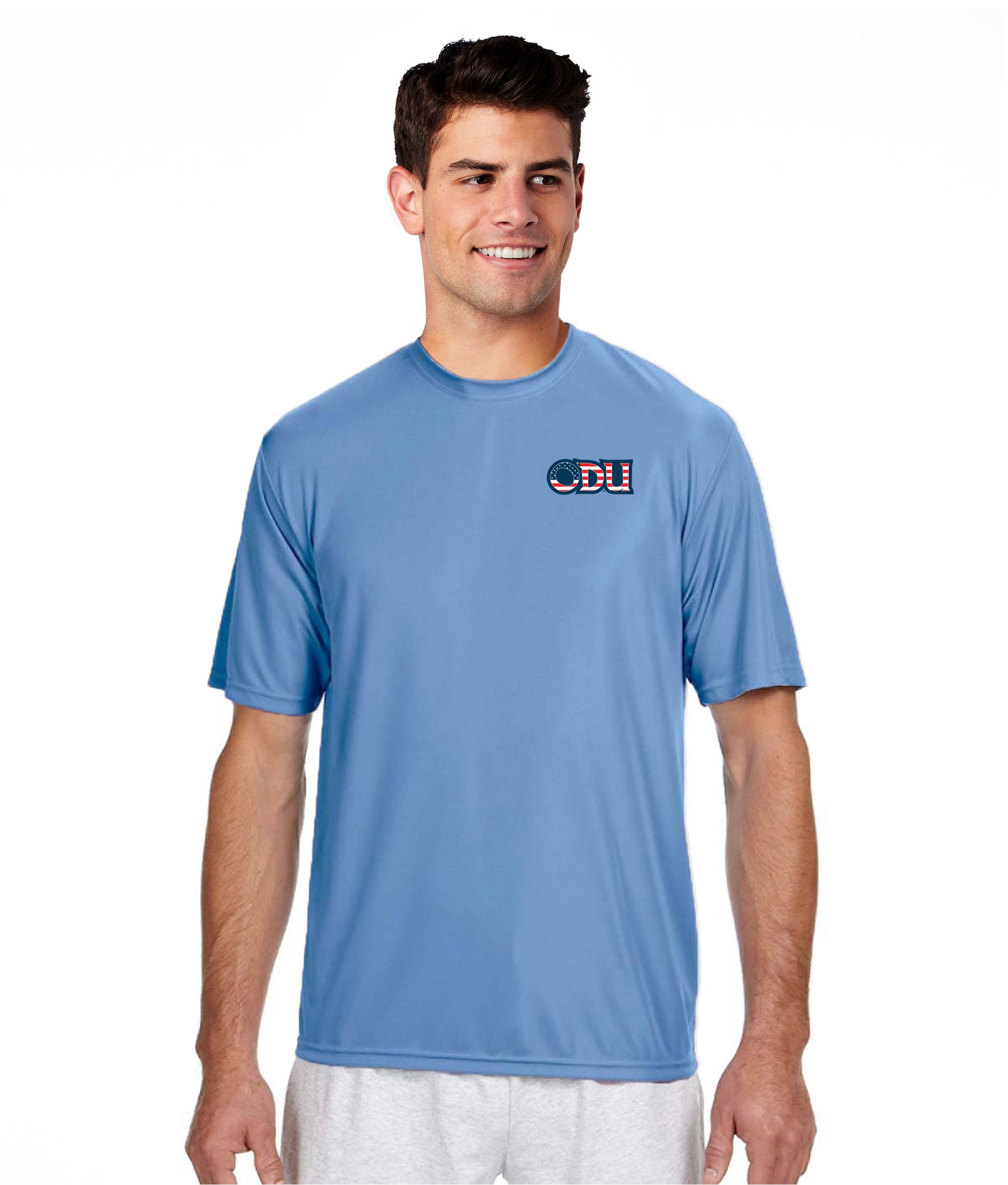 Old Dominion University, ODU Military - Military Logo, Unisex Heather CVC Long Sleeve T-Shirt - Carolina Blue