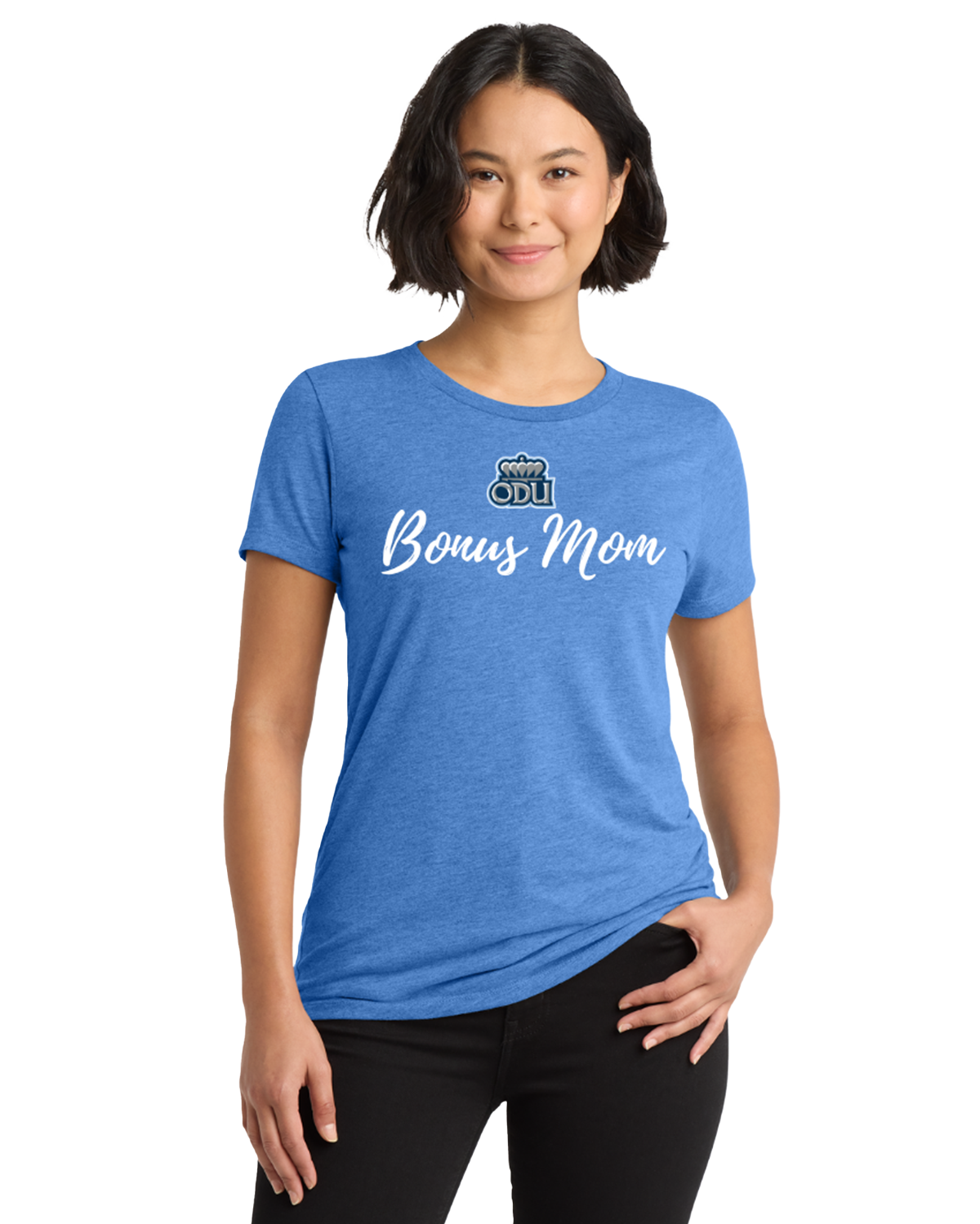 Old Dominion University, ODU, Bonus Mom, Women’s Tri-Blend T-Shirt - Carolina Blue