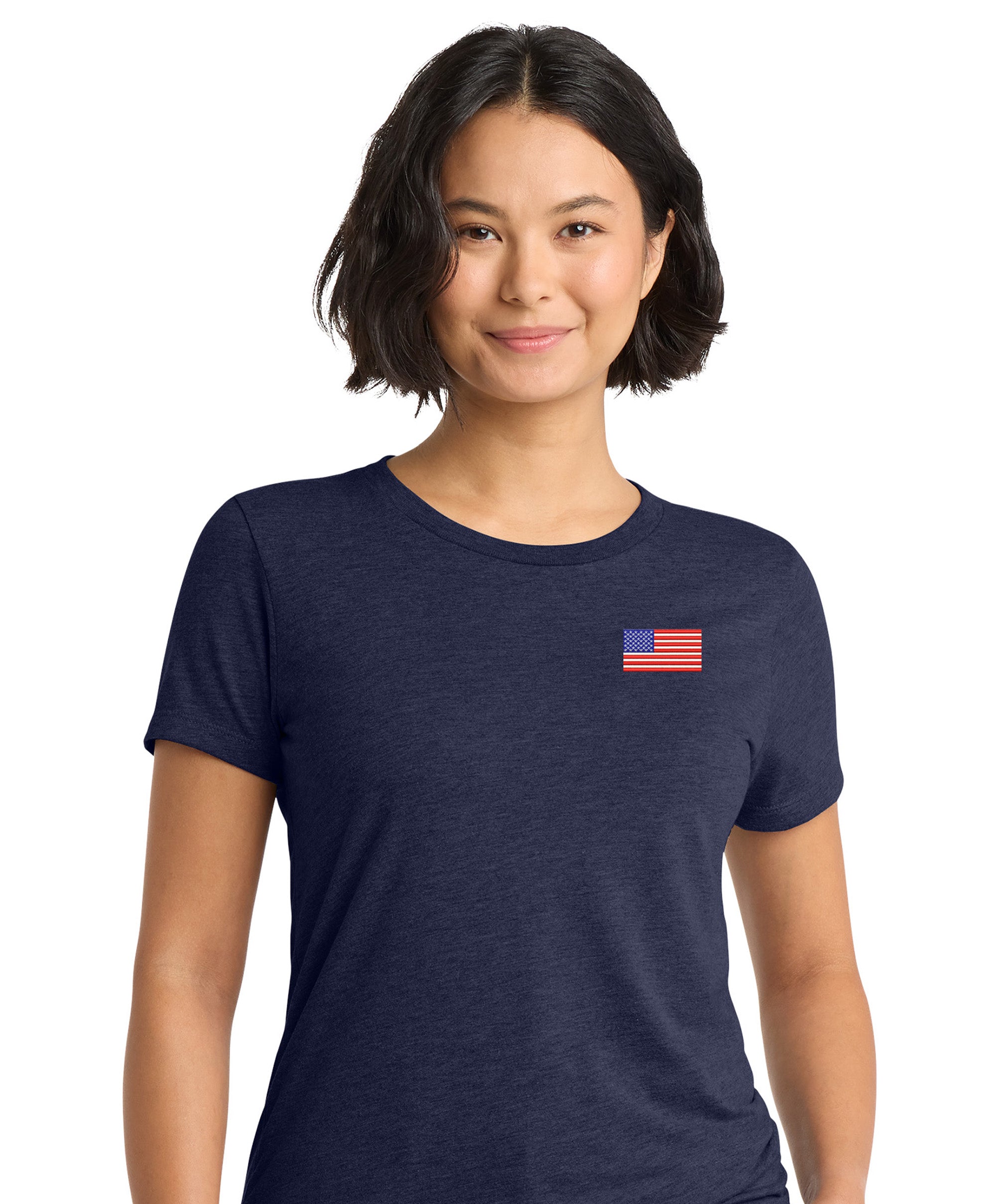 American Flag, Women’s Tri-Blend T-Shirt - navy