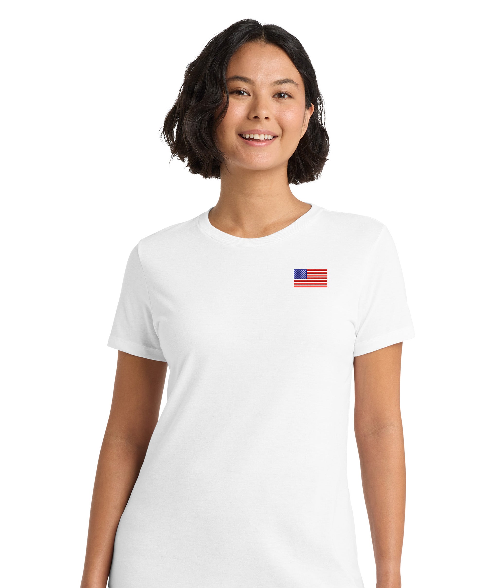 American Flag, Women’s Tri-Blend T-Shirt - White