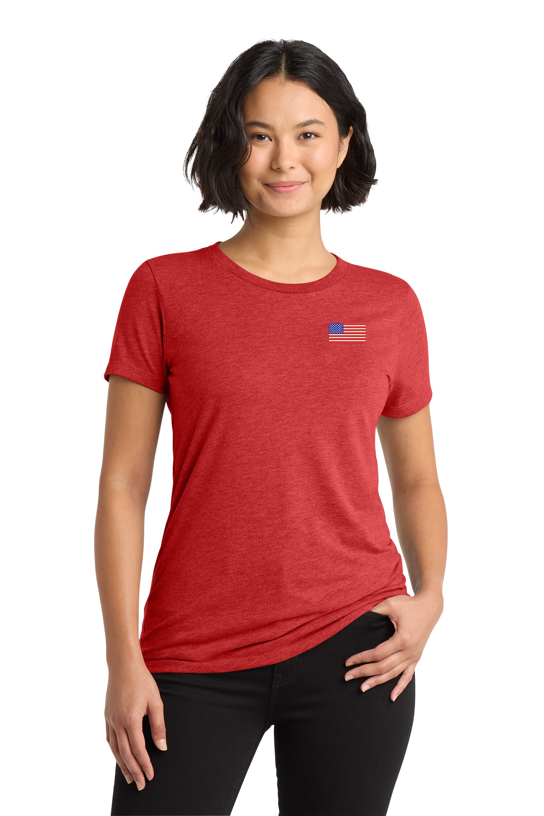American Flag, Women’s Tri-Blend T-Shirt - Red