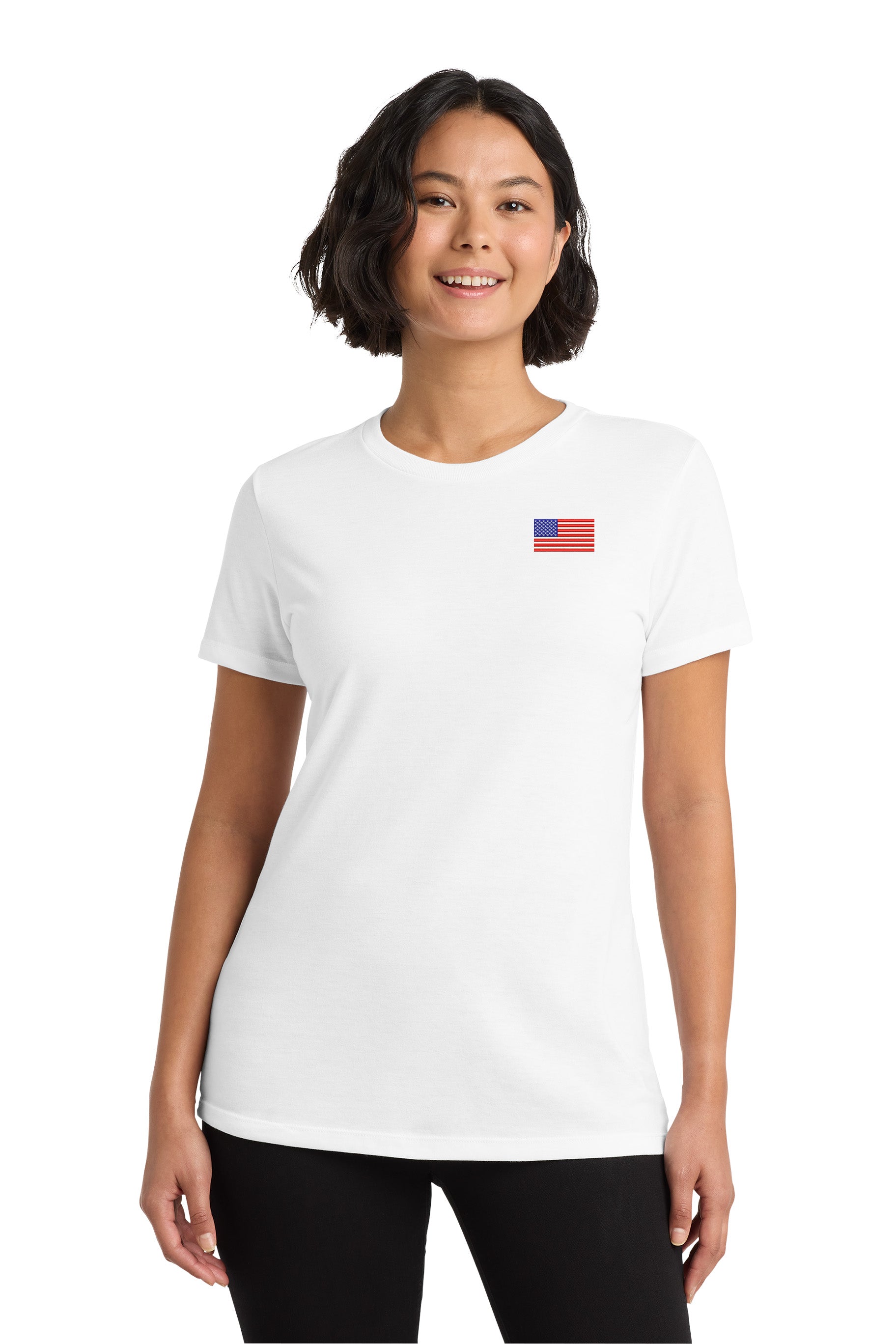American Flag, Women’s Tri-Blend T-Shirt - White