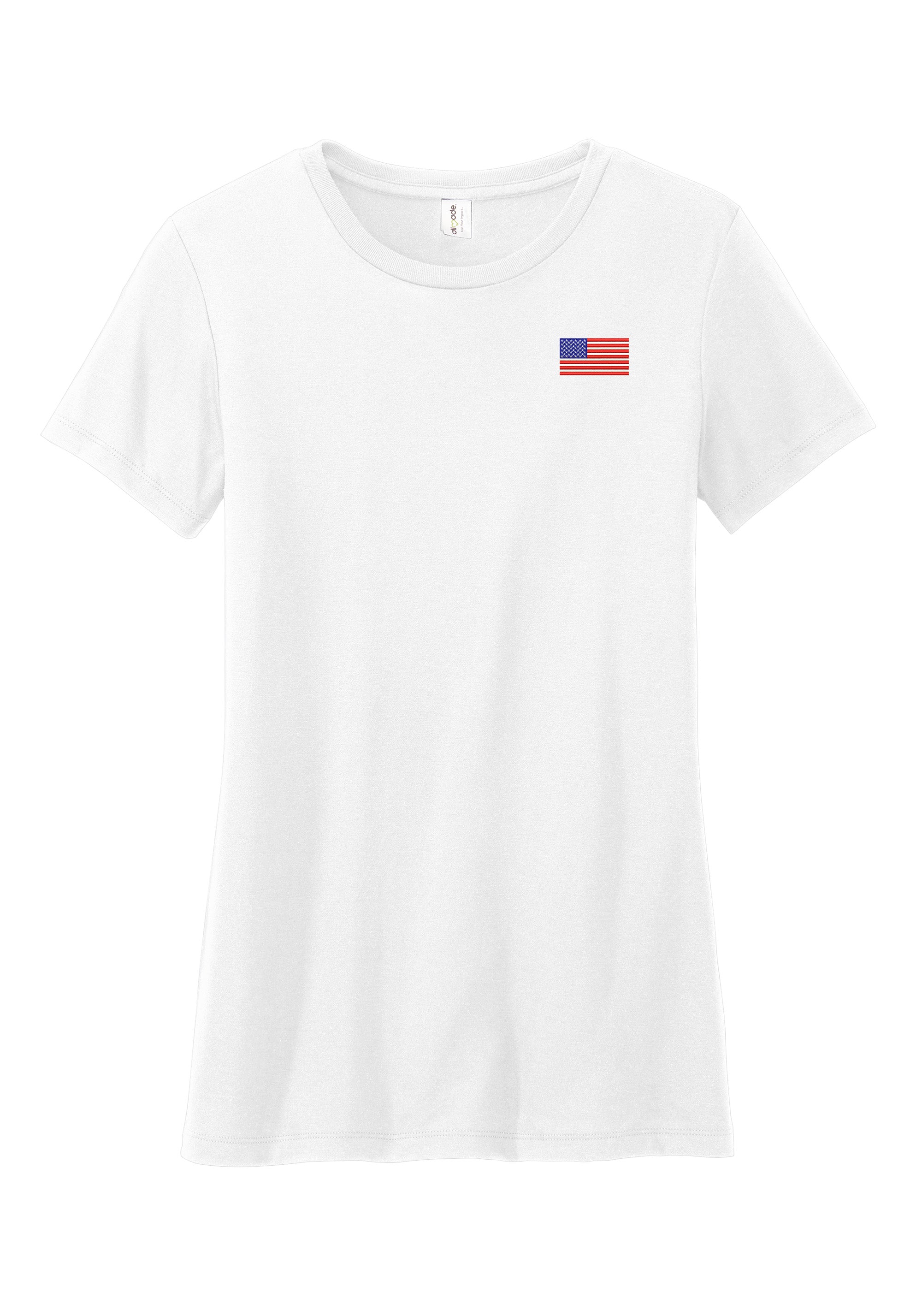 American Flag, Women’s Tri-Blend T-Shirt - White