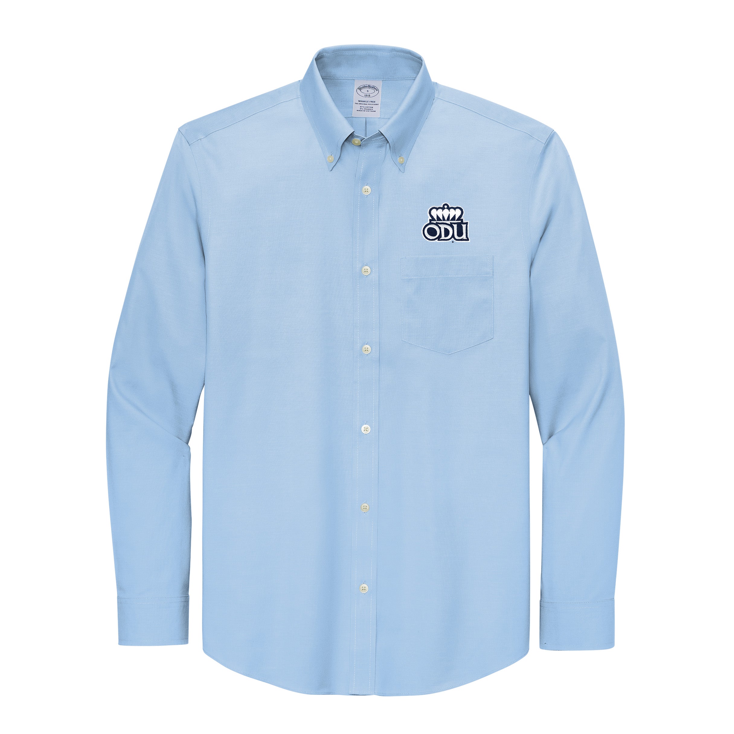 Old Dominion University, ODU, Brooks Brothers® Wrinkle-Free Stretch Pinpoint Dress Shirt - Newport Blue