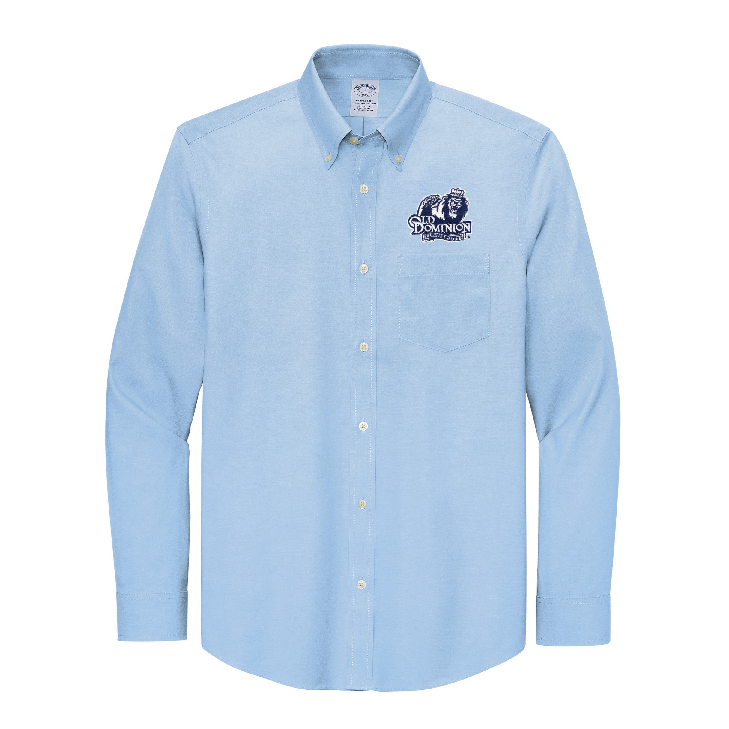 Old Dominion University, Brooks Brothers® Wrinkle-Free Stretch Pinpoint Shirt-Newport Blue