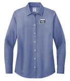 Old Dominion University, ODU Logo, Brooks Brothers® Women’s Wrinkle-Free Stretch Pinpoint Shirt- Cobalt Blue