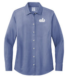 Old Dominion University, ODU Vintage8 logo, Brooks Brothers® Women’s Wrinkle-Free Stretch Pinpoint Shirt- Cobalt Blue