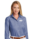 Old Dominion University, ODU Vintage8 logo, Brooks Brothers® Women’s Wrinkle-Free Stretch Pinpoint Shirt- Cobalt Blue