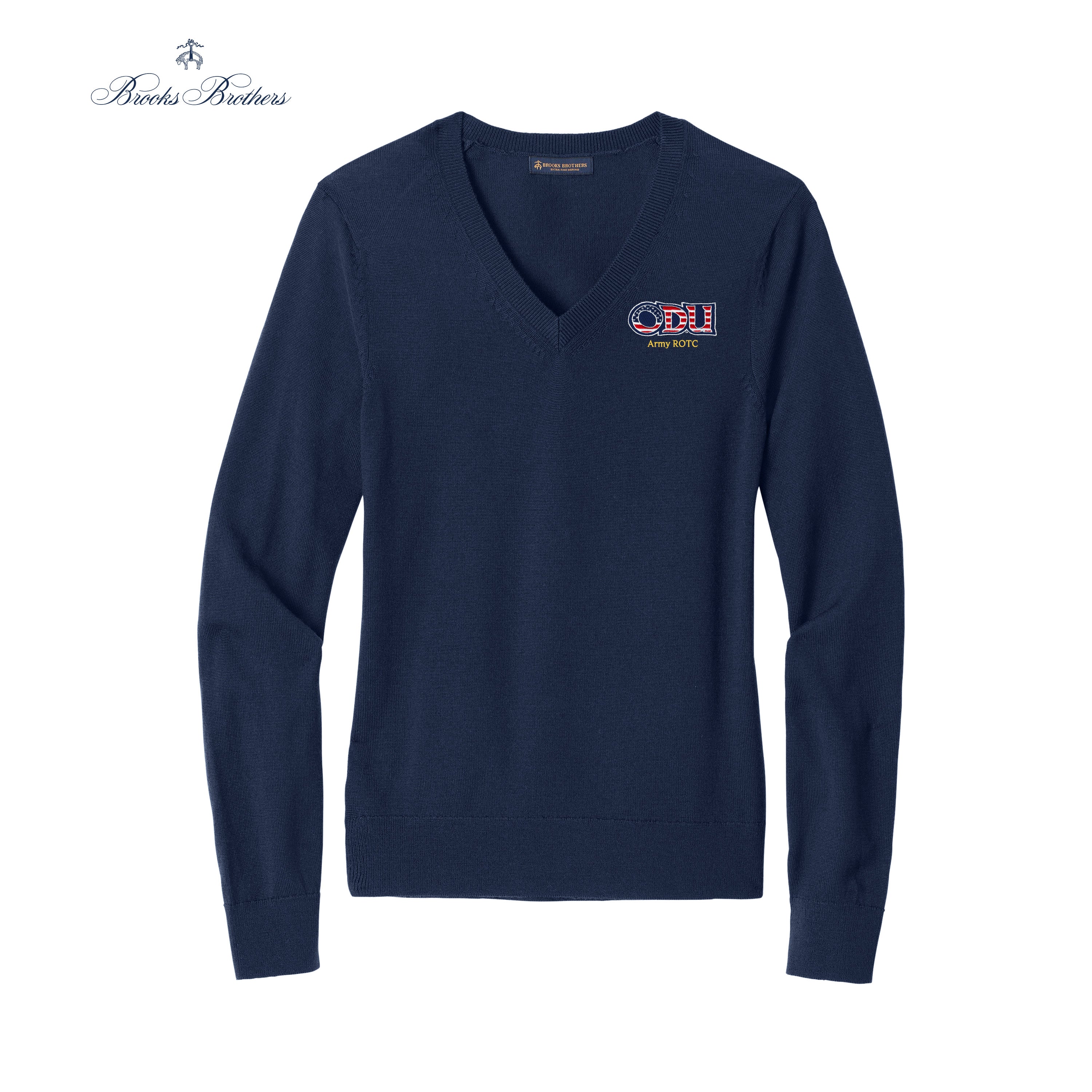 Old Dominion University, ODU Military -  Army ROTC, Women’s Washable Merino V-Neck Sweater - Navy
