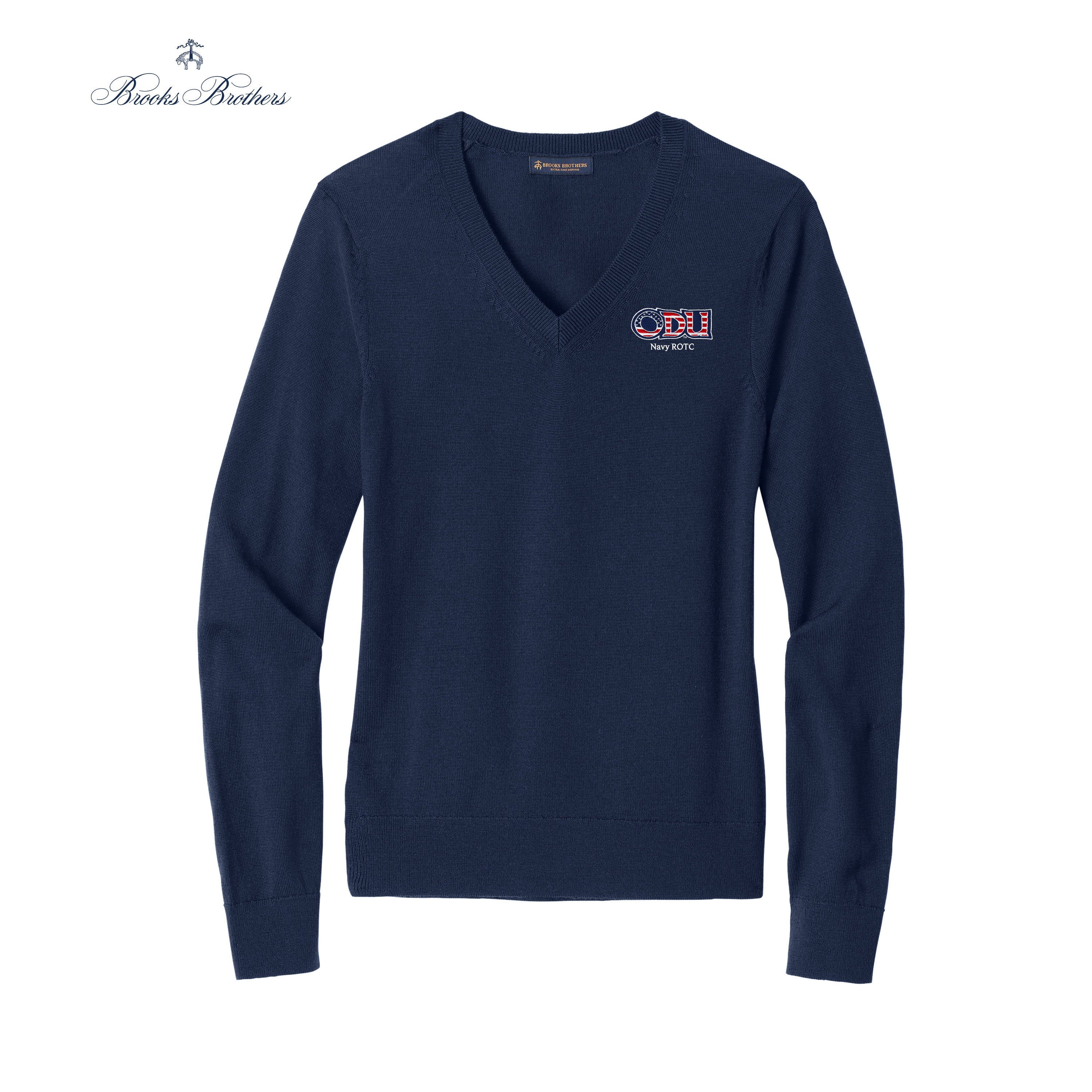 Old Dominion University, ODU Military -  Navy ROTC, Women’s Washable Merino V-Neck Sweater - Navy