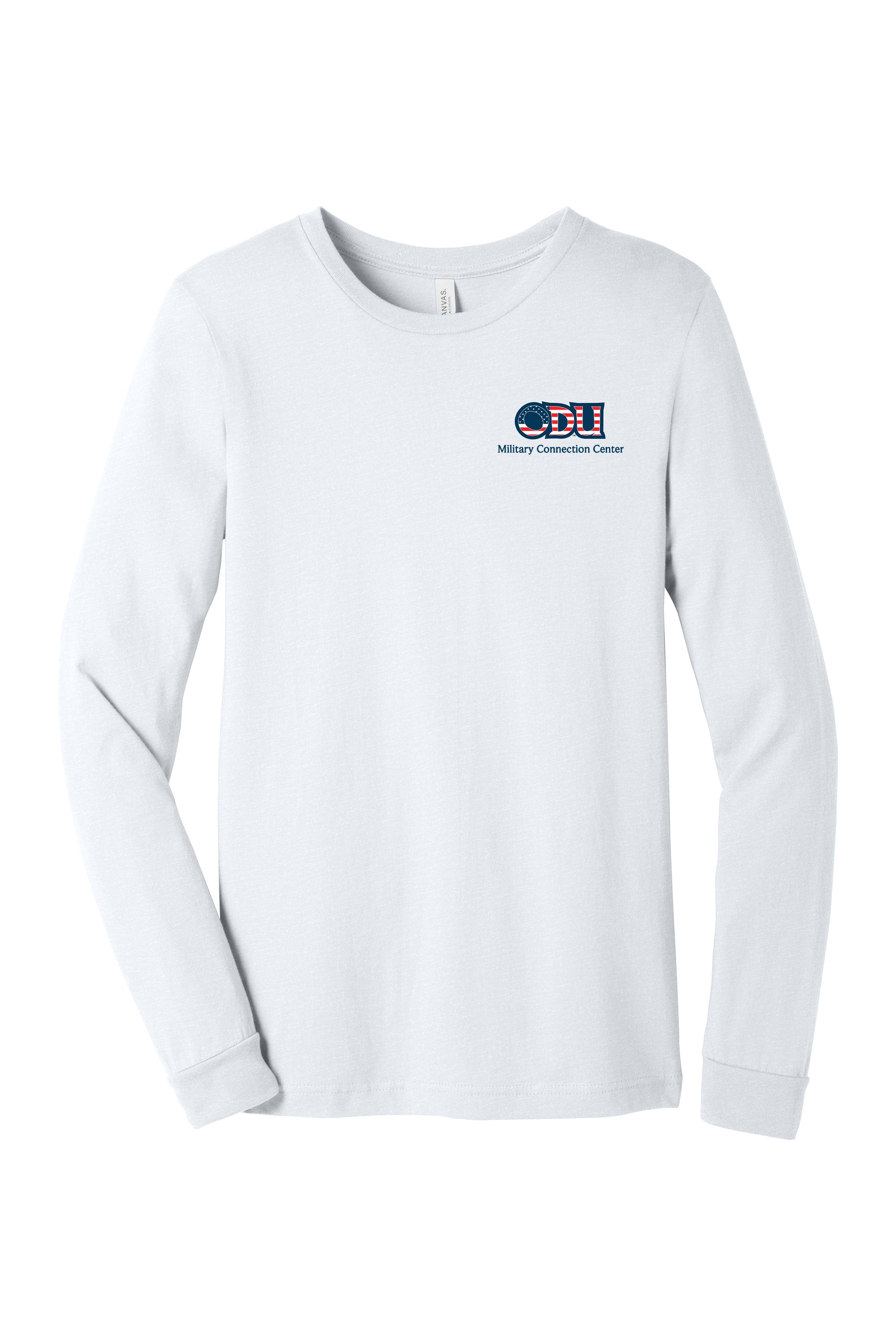 Old Dominion University, ODU Military - Military Connection Center, Unisex Jersey Long Sleeve T-Shirt -White