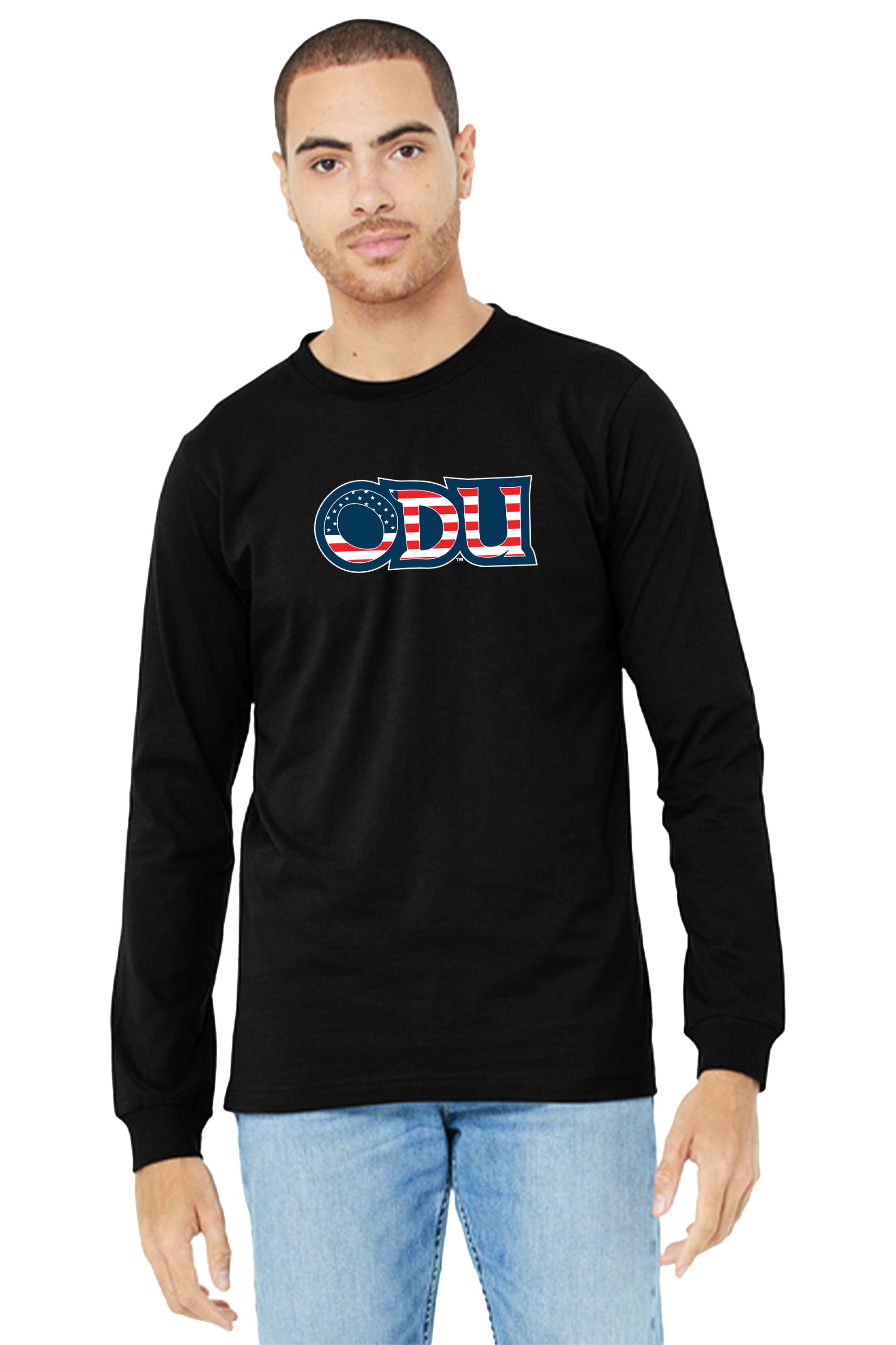 Old Dominion University, ODU Military - Military Logo, Unisex Jersey Long Sleeve T-Shirt - Black
