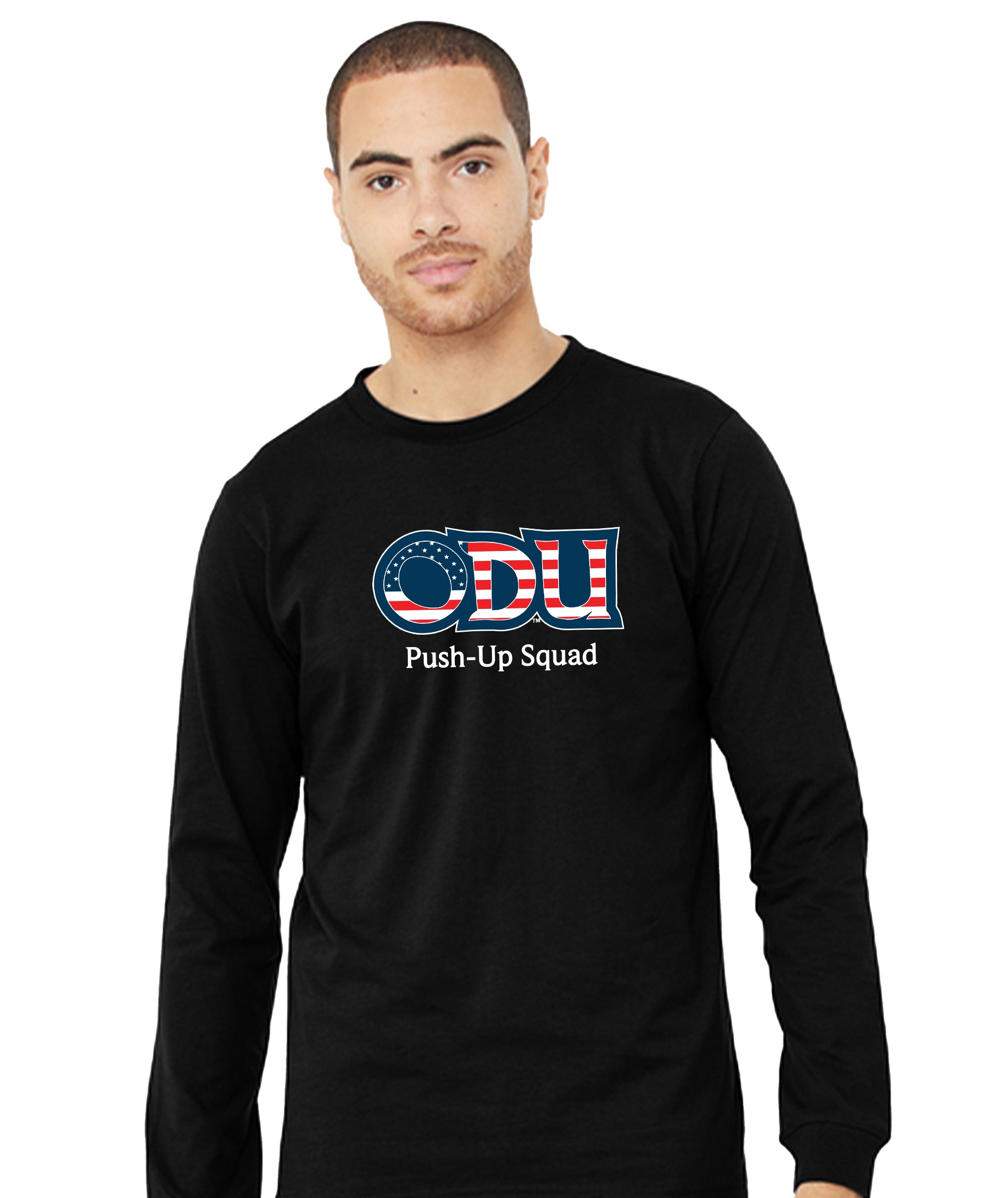 Old Dominion University, ODU Military - Push-Up Squad, Unisex Jersey Long Sleeve T-Shit - Black