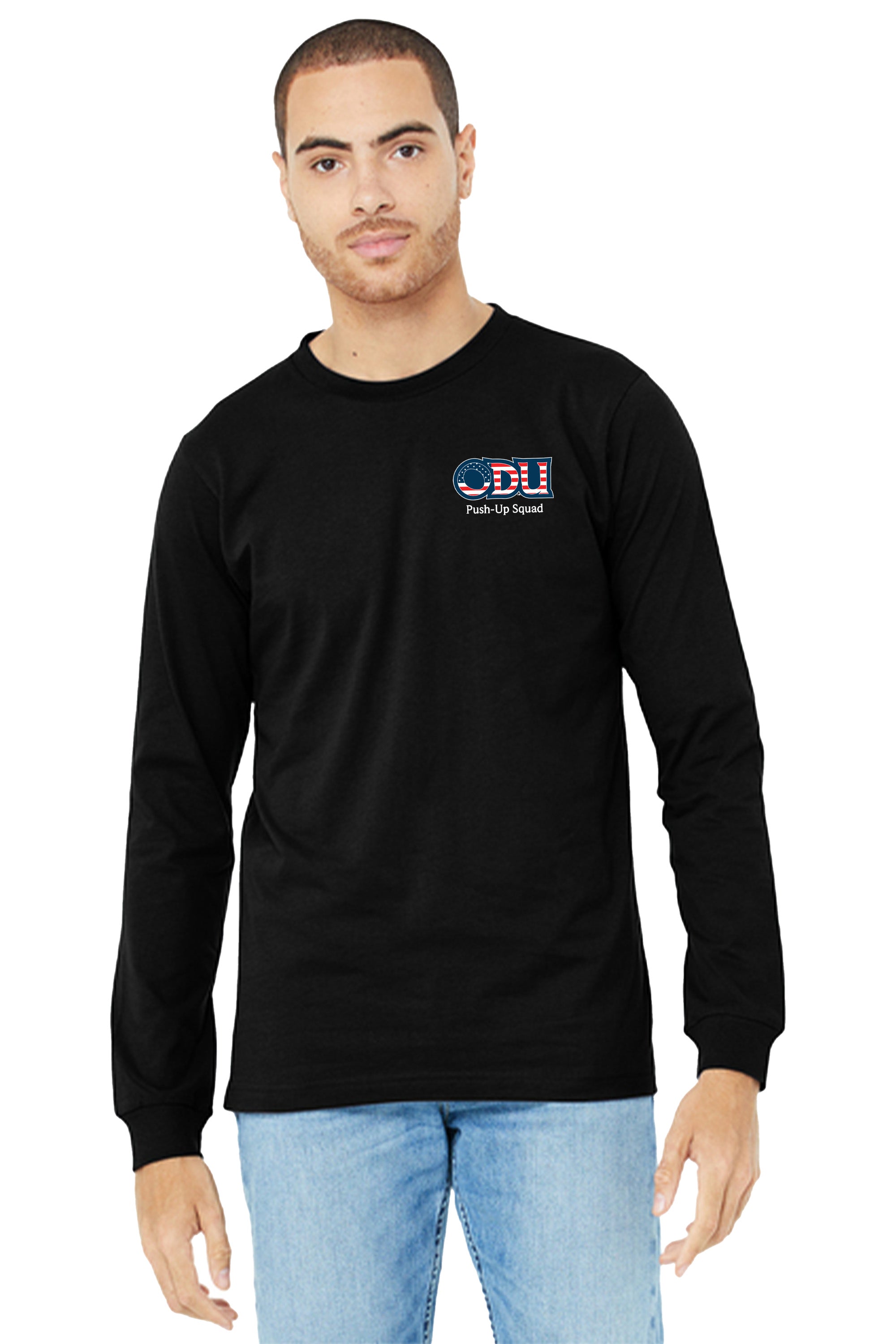 Old Dominion University, ODU Military - Push-Up Squad, Unisex Jersey Long Sleeve T-Shirt - Black