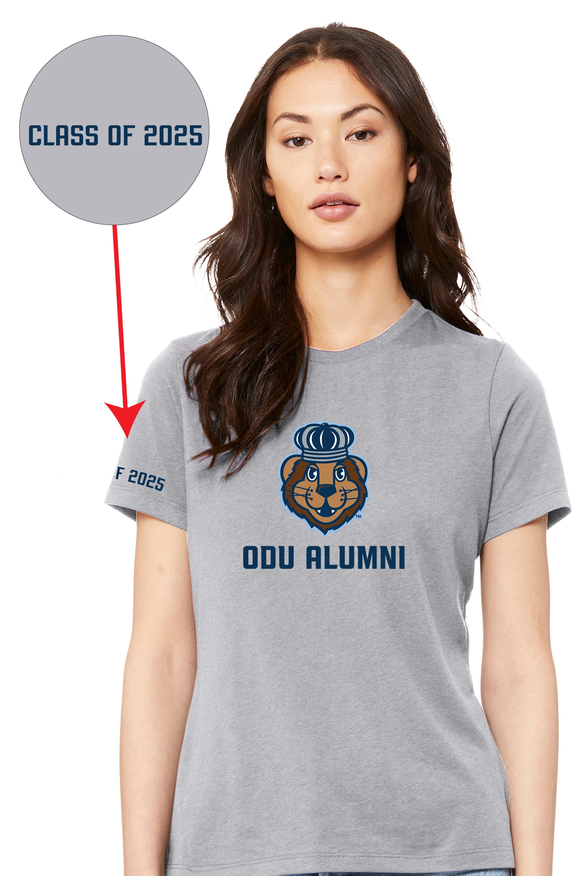 Official, Old Dominion University, Women’s Relaxed Jersey Short Sleeve Alumni T-Shirt - Gray