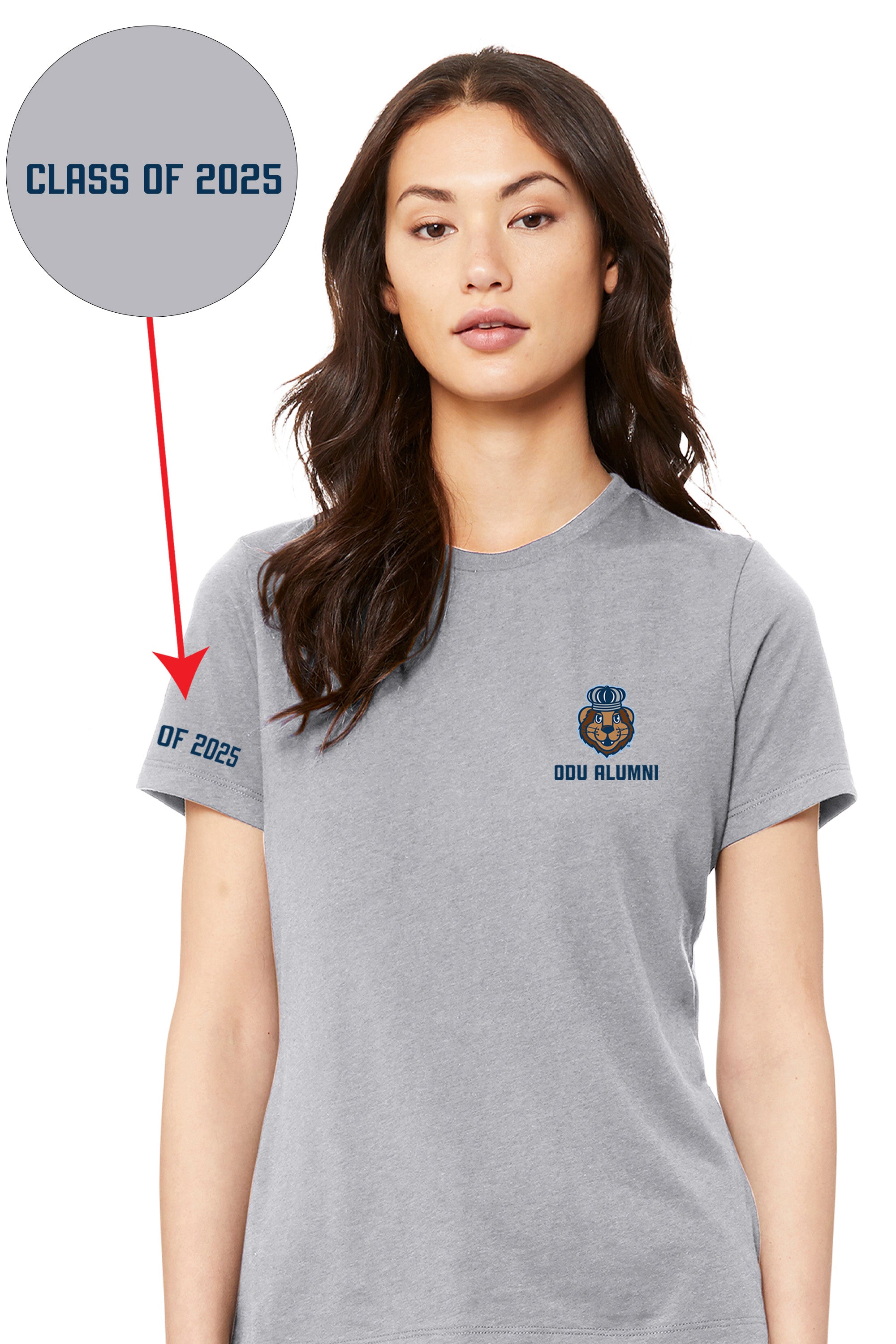 Official, Old Dominion University, Women’s Relaxed Jersey Short Sleeve Alumni T-Shirt - Gray