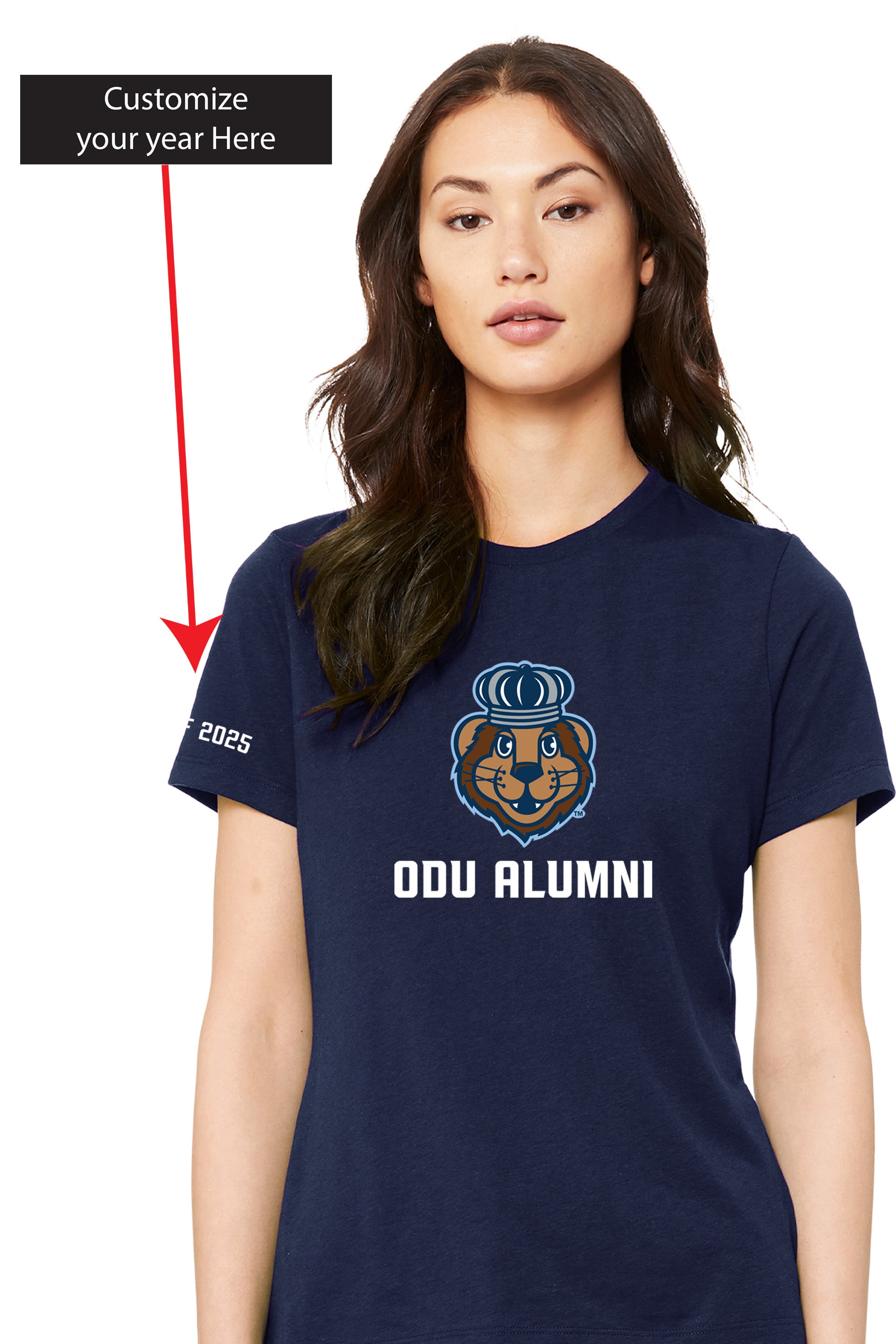 Official, Old Dominion University, Women’s Relaxed Jersey Short Sleeve Alumni T-Shirt - Navy