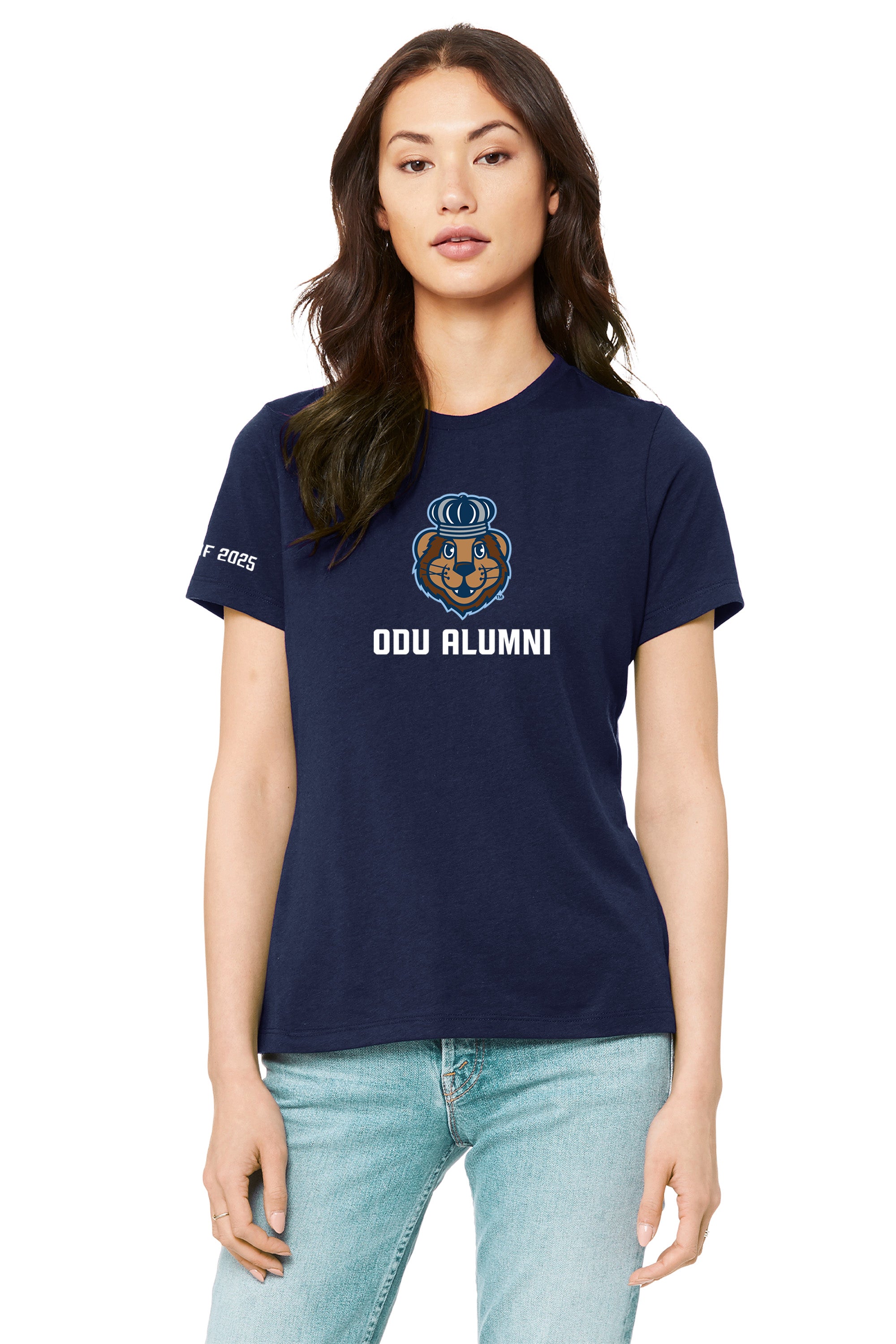 Official, Old Dominion University, Women’s Relaxed Jersey Short Sleeve Alumni T-Shirt - Navy